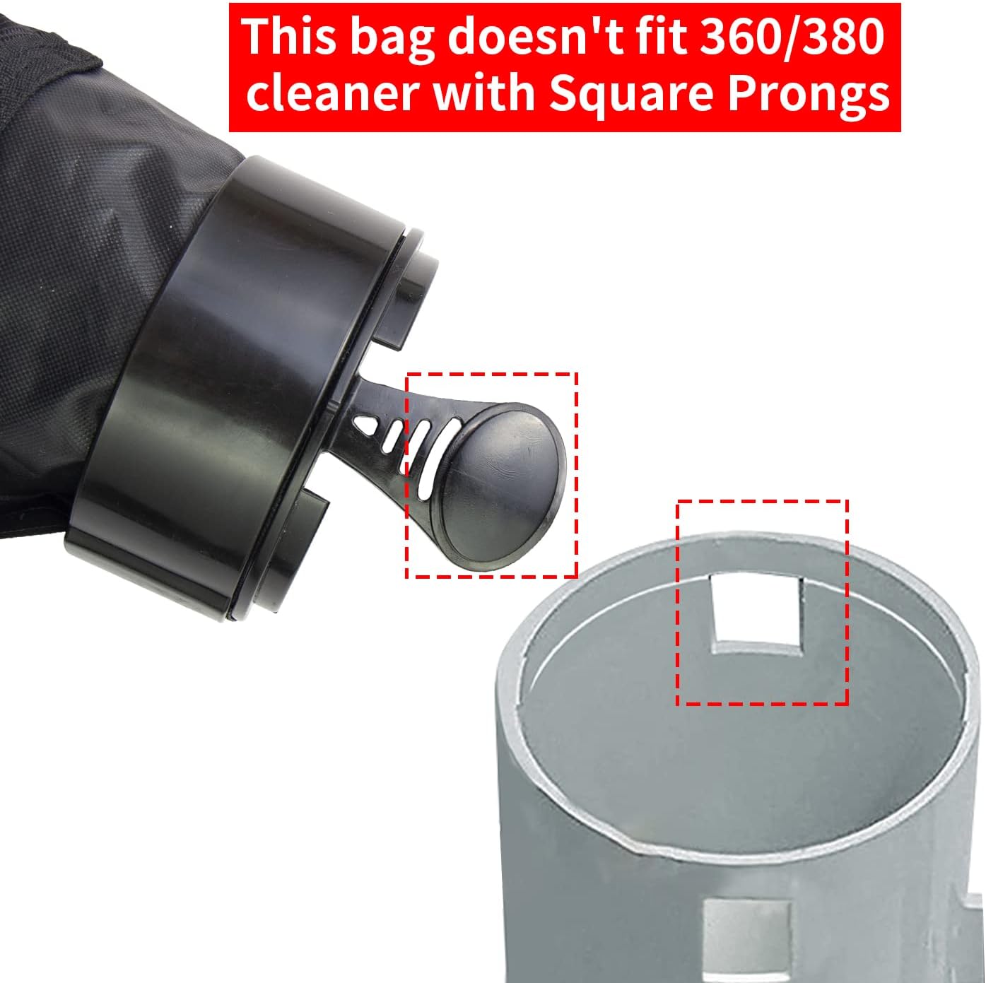Black Nylon Mesh Pool Cleaner Bags,All Purpose Filter Bag K13 K16 with Zipper Replacement for Polaris 280 and 480 Pool Cleaner(2 Pack) - Image 3