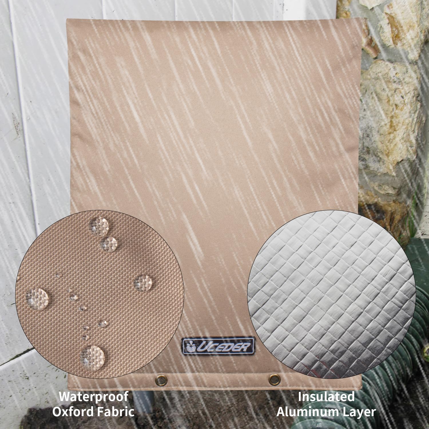 Backflow Preventer Insulation Cover -Sprinkler Covers for Outside-600D Waterproof Winter Water Well Pump Cover Perfect for Pipe Freeze Protection and Pressure Vacuum Breaker (16