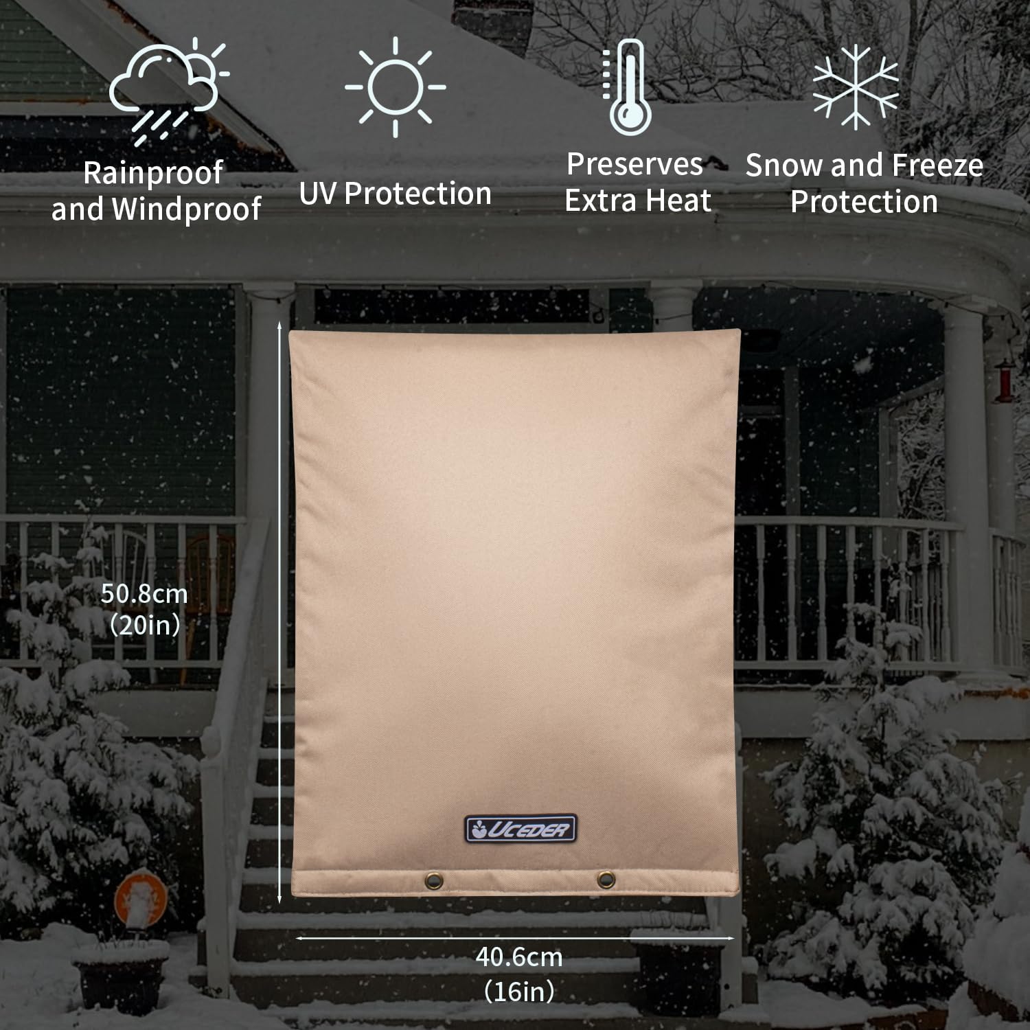 Backflow Preventer Insulation Cover -Sprinkler Covers for Outside-600D Waterproof Winter Water Well Pump Cover Perfect for Pipe Freeze Protection and Pressure Vacuum Breaker (16