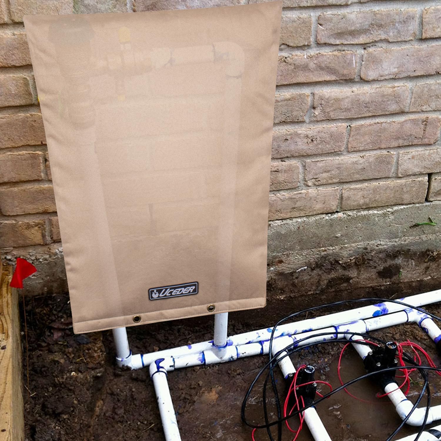 Backflow Preventer Insulation Cover -Sprinkler Covers for Outside-600D Waterproof Winter Water Well Pump Cover Perfect for Pipe Freeze Protection and Pressure Vacuum Breaker (16
