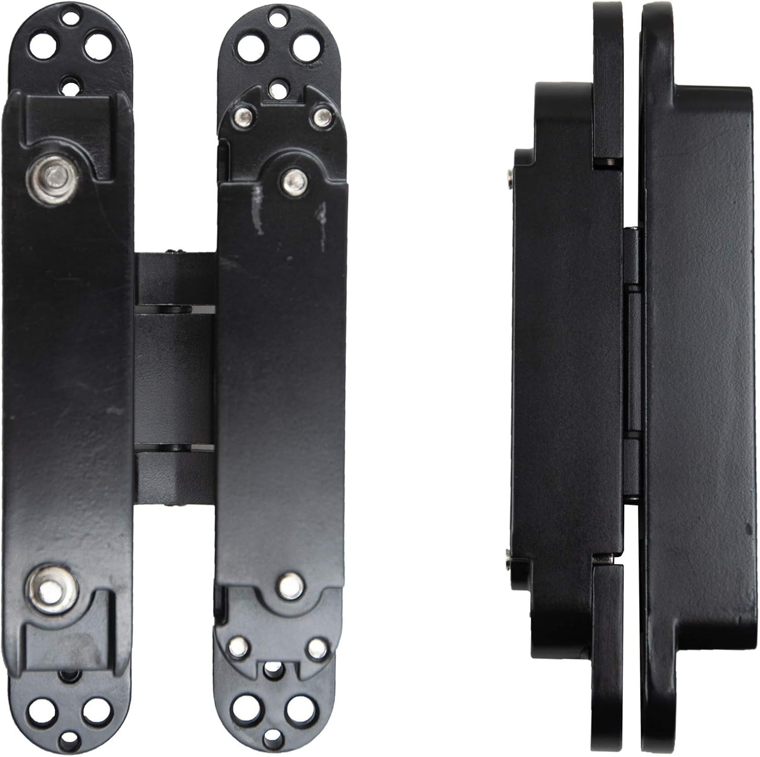 6 inch Hidden Door Hinges Invisible Hinges Concealed Hinges Zinc Alloy 180 Degree Swing Hinge 3 Way Adjustable Butt Hinge 6 x 2.5 x 1 inch (Black Pack of 3) - Image 7