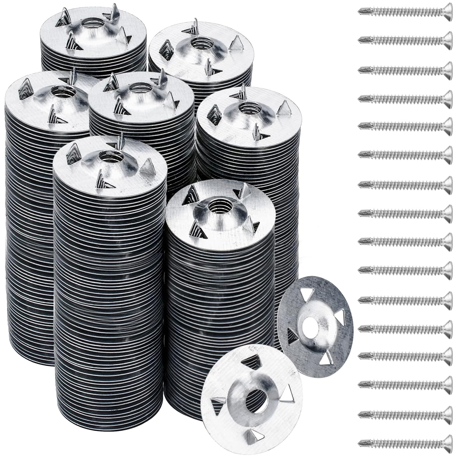 600Pcs Foam Board Fasteners - 1-1/8 Inch Metal Washers for Fixing Installation - Image 1