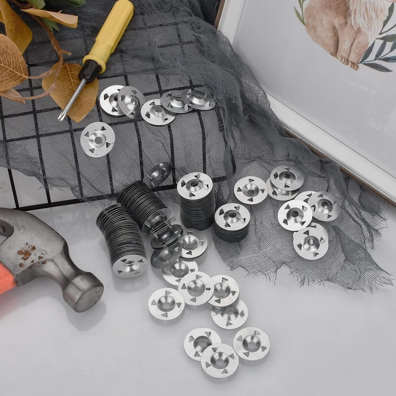 600Pcs Foam Board Fasteners - 1-1/8 Inch Metal Washers for Fixing Installation - Image 7