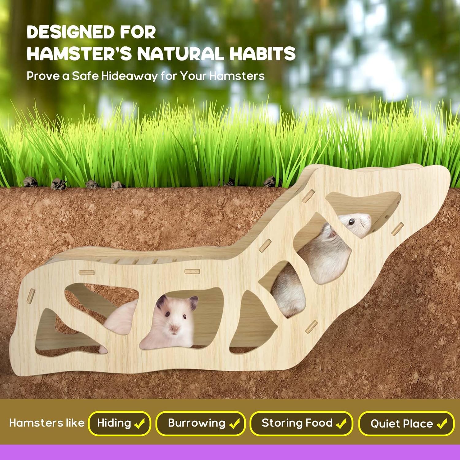 Hamster Hideout Climbing Ladder and Tunnel for Burying in Bedding or Connecting with Accessories - Image 3