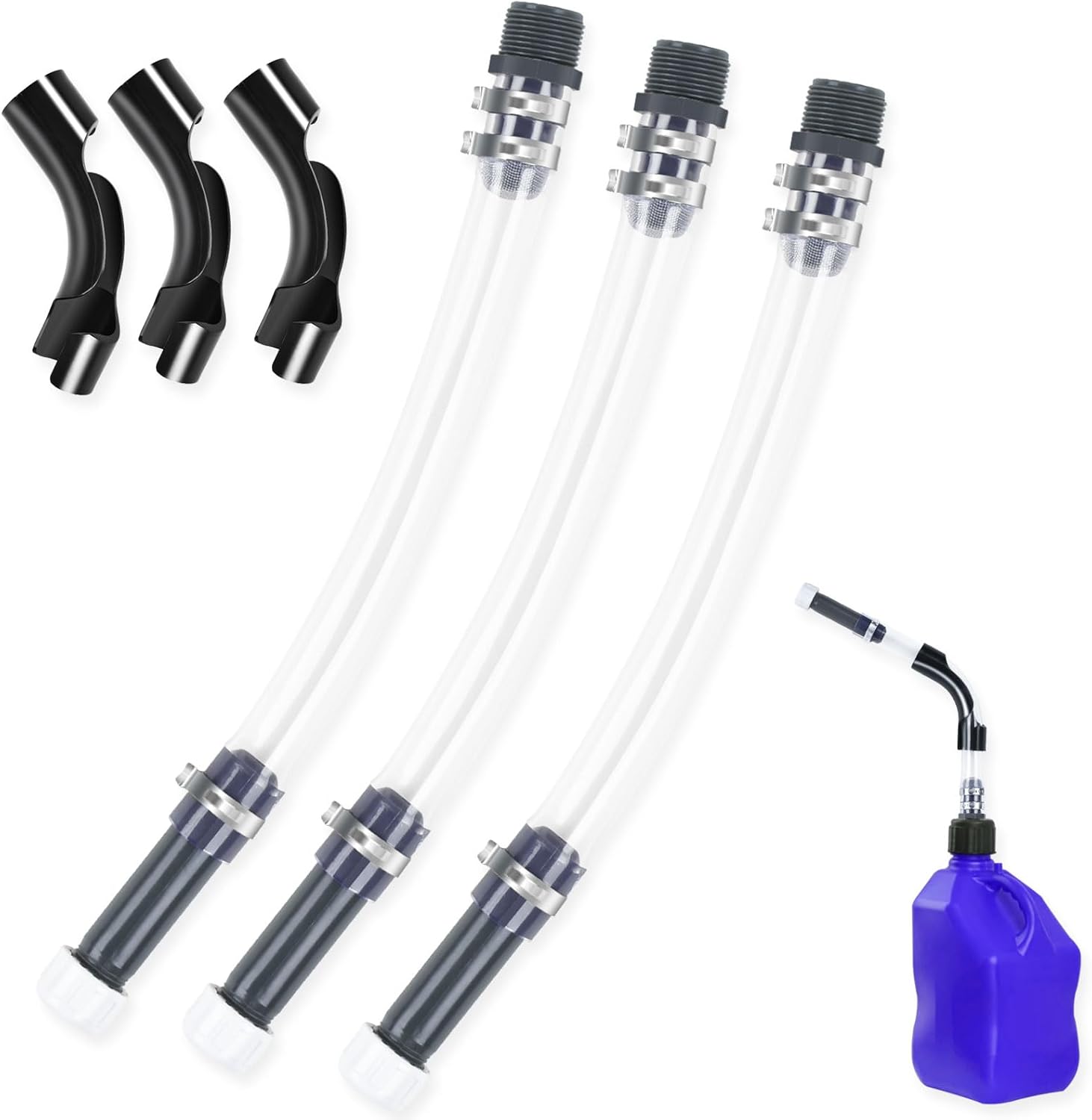 Gas Cans Racing Fuel Jug Hose Kit, fuel Can Spout for 3/5/5.5 Gallon Gas Cans, Upgraded Filter Design (3 Pack) - Image 1