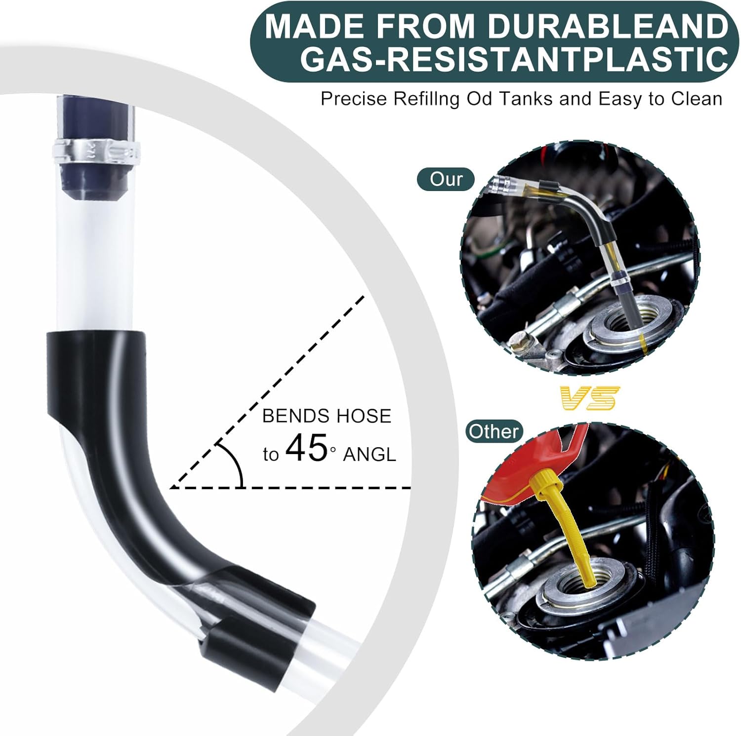 Gas Cans Racing Fuel Jug Hose Kit, fuel Can Spout for 3/5/5.5 Gallon Gas Cans, Upgraded Filter Design (3 Pack) - Image 3