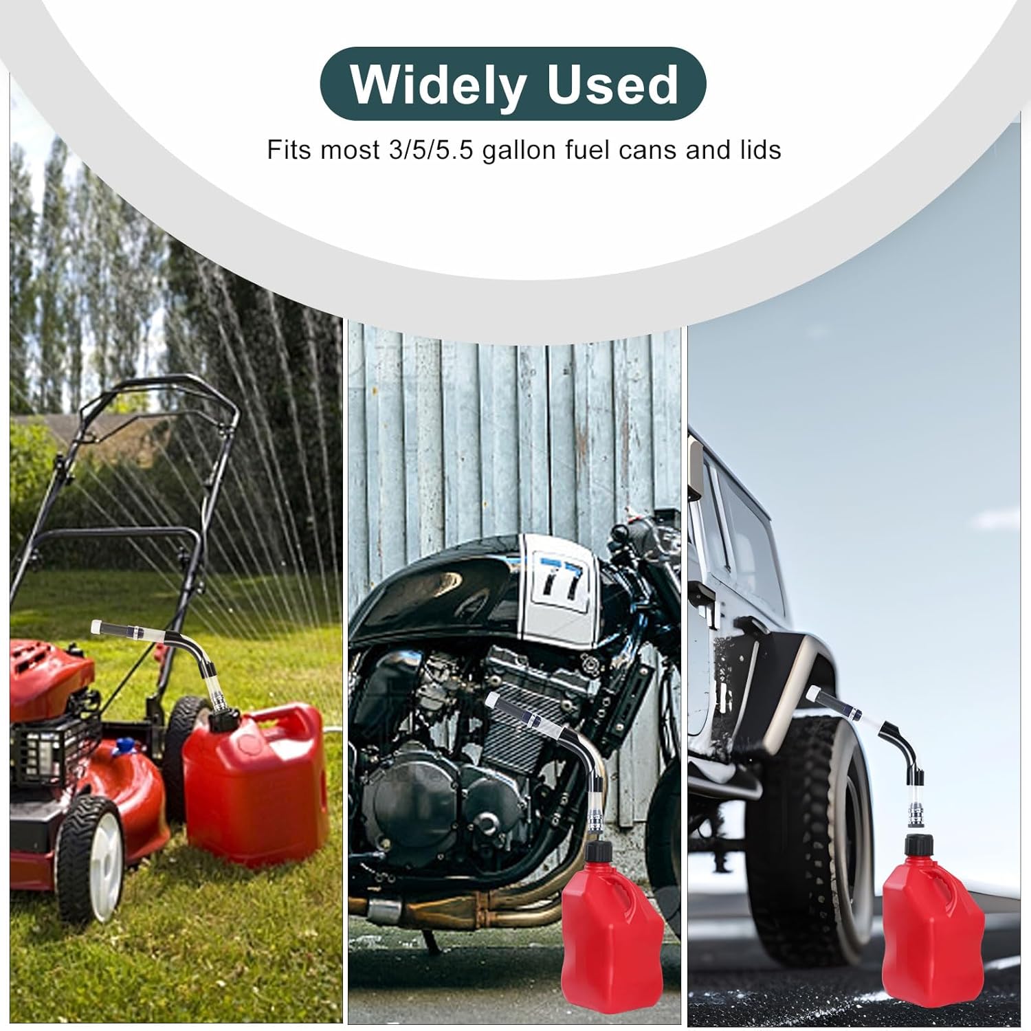 Gas Cans Racing Fuel Jug Hose Kit, fuel Can Spout for 3/5/5.5 Gallon Gas Cans, Upgraded Filter Design (3 Pack) - Image 6