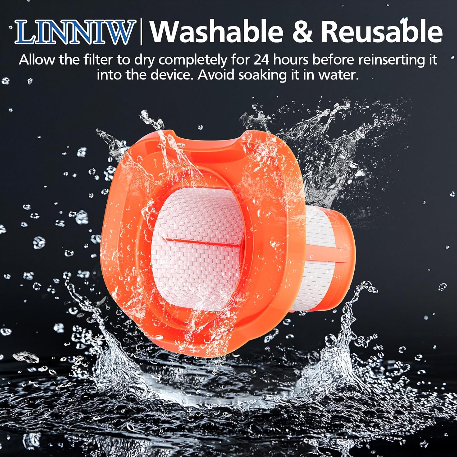 HHVKF10 Filter Compatible with BLACK And DECKER Handheld Vacuum Filter Washable Fit for Models HHVK HHVK320J HHVK320J10 HHVK320JZ01 HHVK515J HHVK515JP HHVK515JP07 HHVK515J00FF HHVK415B01, 6 Pack - Image 2