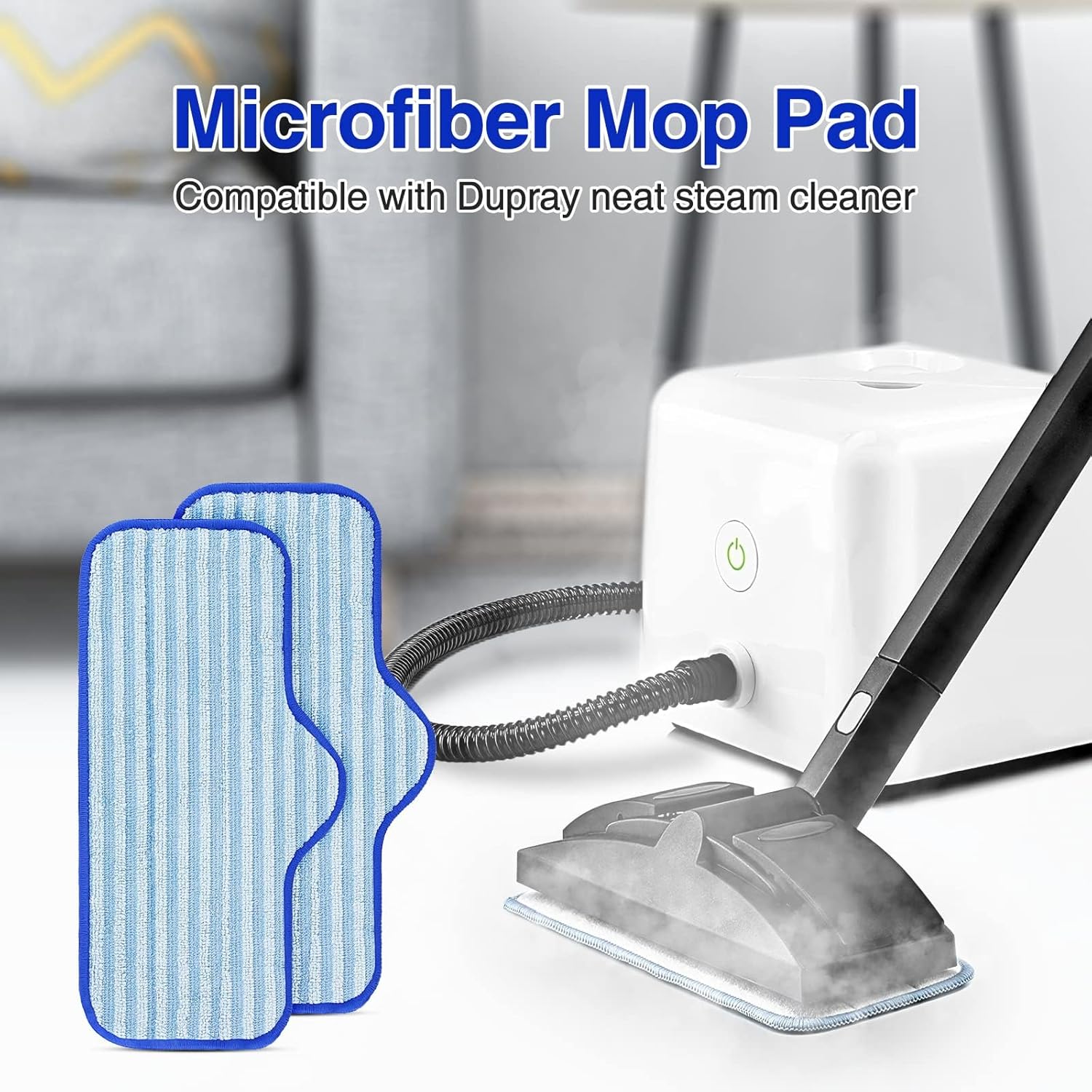 6 Pack Microfiber Pads Compatible with Dupray Neat Steam Cleaner, Durable, Reusable and Machine Washable - Image 2
