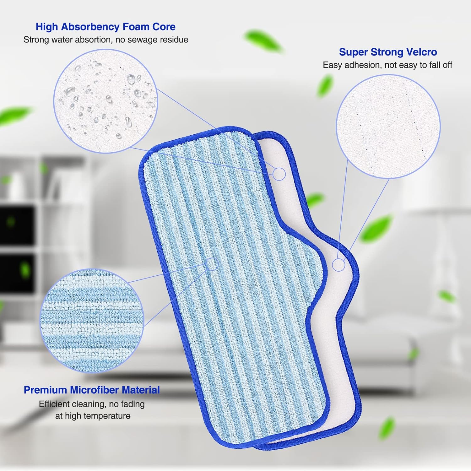 6 Pack Microfiber Pads Compatible with Dupray Neat Steam Cleaner, Durable, Reusable and Machine Washable - Image 4