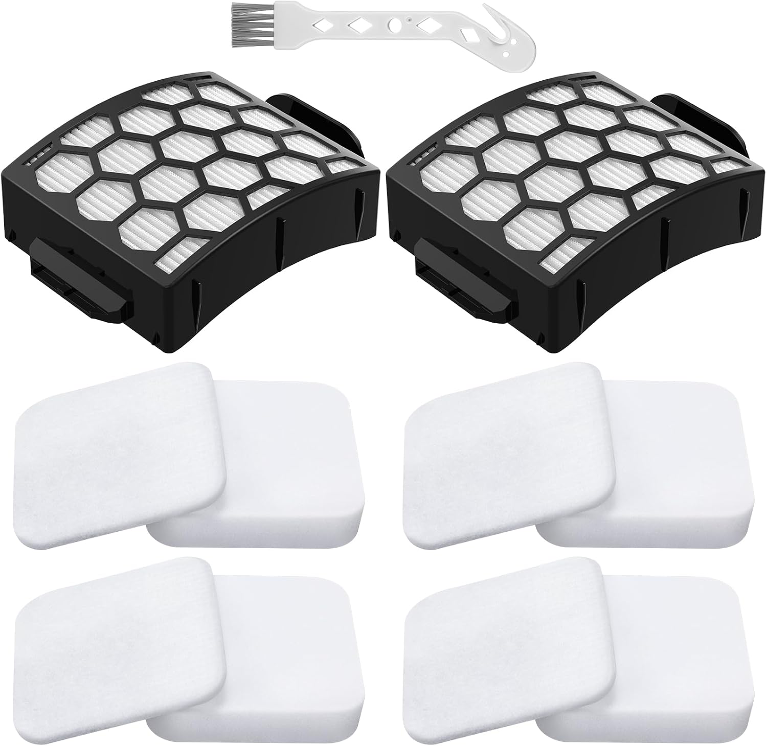 LA502, LA322, LA702 Filters Compatible with Shark Rotator Navigator Lift-Away ADV DuoClean PowerFins Upright Vacuum Model LA502, LA322, LA301, LA300, LA455, LA702, LA360, 2 HEPA+4 Foam+4 Felt Filters - Image 1