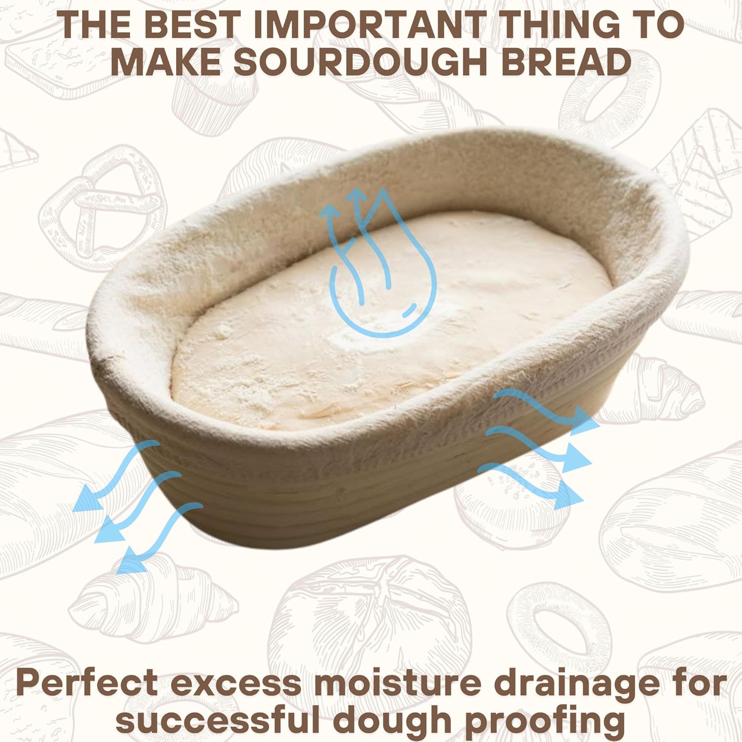 [Upgraded] Bannet Bread Proofing Basket 2 pack 10