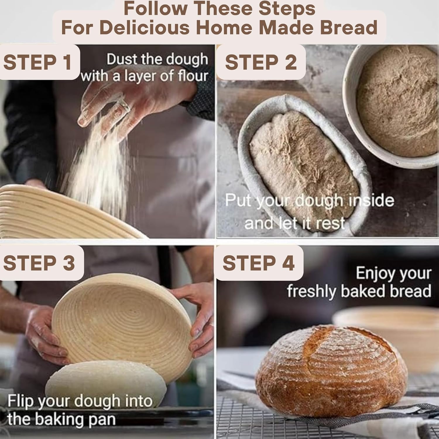 [Upgraded] Bannet Bread Proofing Basket 2 pack 10