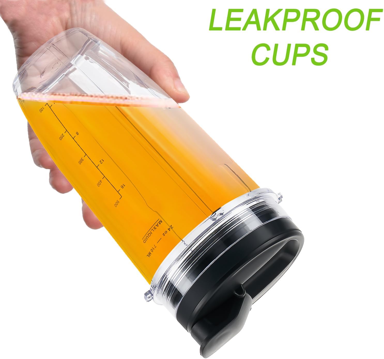 Replacement 24oz Blender Cup with Sip & Seal Lid For Nutri Ninja BL450 BL456 BL480 BL482 BL640 BL642 BL682 BN401 BN751 BN801 Foodi SS101 SS151 SS351 SS401 Ninja Blender Auto IQ Blade, 2-Pack … - Image 4