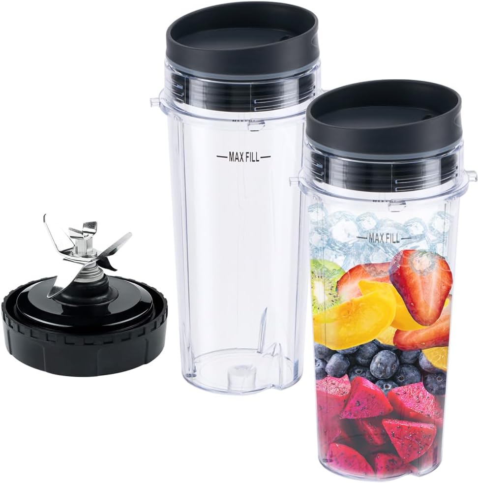 Replacement Parts for Nutri Ninja, 6Fin Blender Male Blade and cups Set for Blender BL660 BL770 BL780 BL740 etc. (5-pack) - Image 1