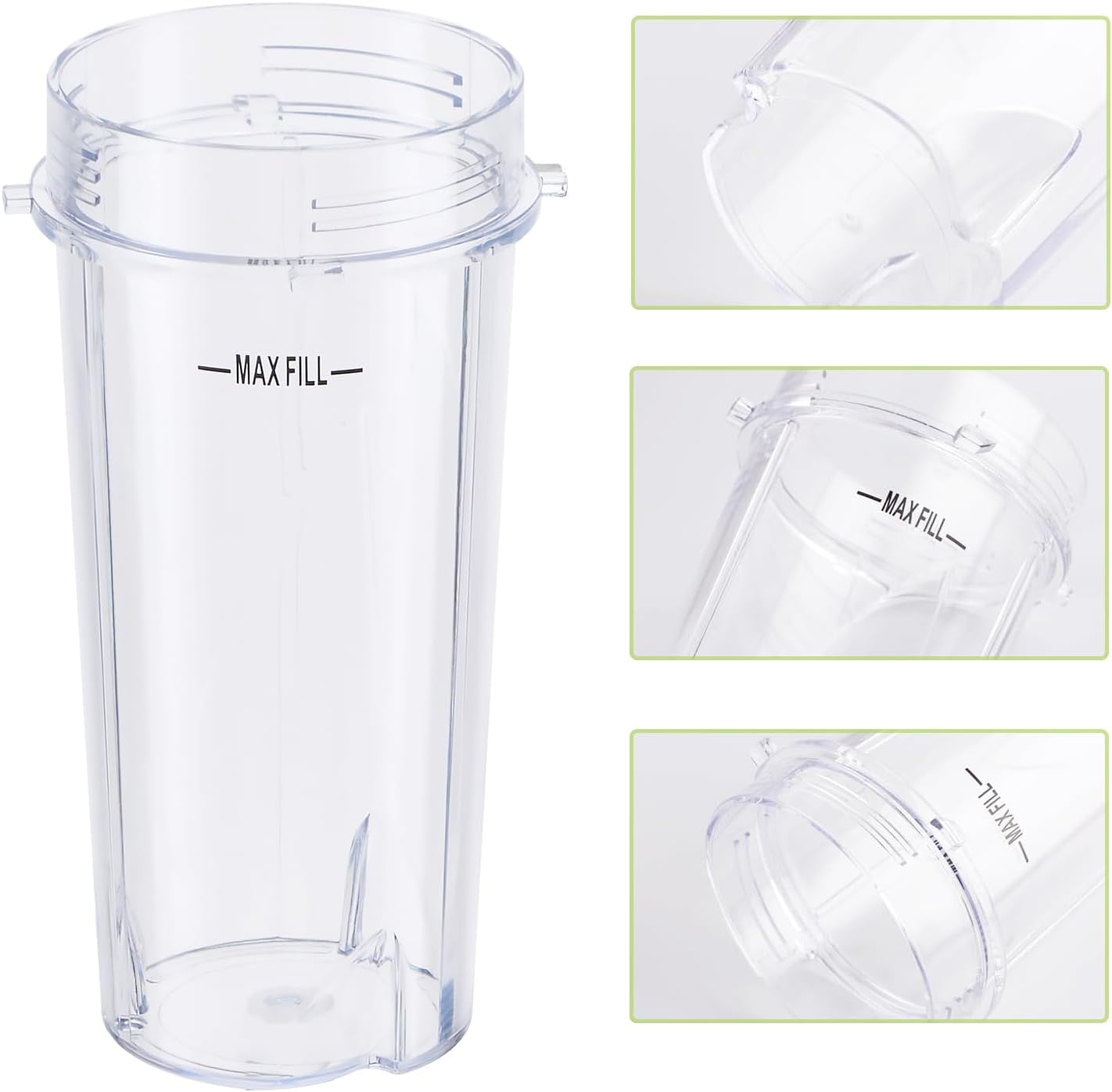 Replacement16oz Blender Cup for Ninja,Single Serve Blender Cup With Lids Set For BL770 BL780 BL660 BL740 BL810 Nutri Ninja Series Blenders (2-pack) - Image 4