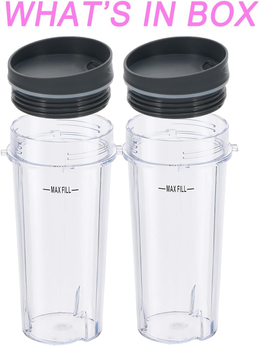 Replacement16oz Blender Cup for Ninja,Single Serve Blender Cup With Lids Set For BL770 BL780 BL660 BL740 BL810 Nutri Ninja Series Blenders (2-pack) - Image 7
