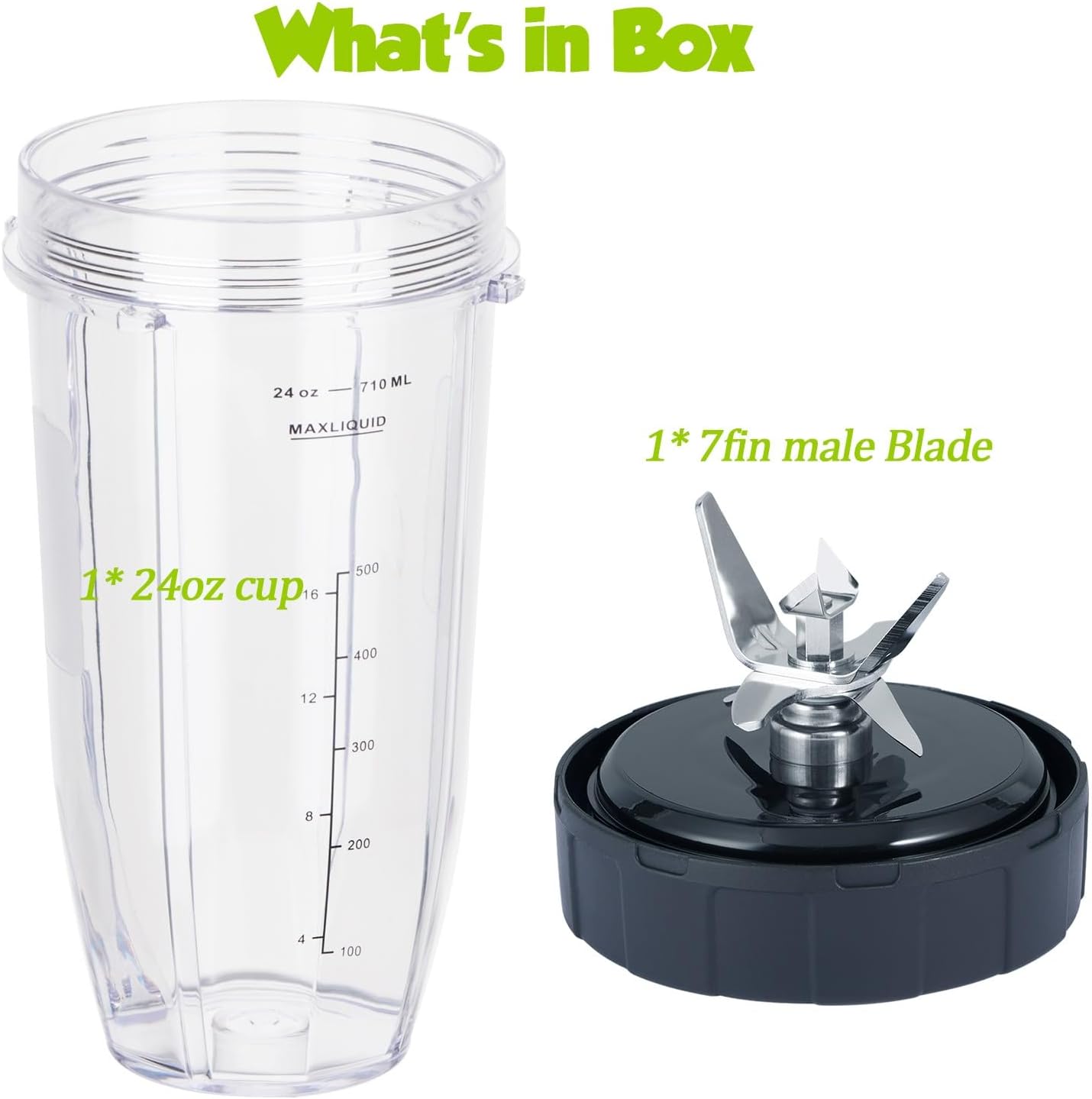 [ New Model] Replacement blender Blade and 24oz Cup Accessories, ly Compatible with Nutri Ninja SS150,SS151,SS300, SS350,SS351, CO351B, SS100, SS101, CO101B,SS400,SS401 - Image 7