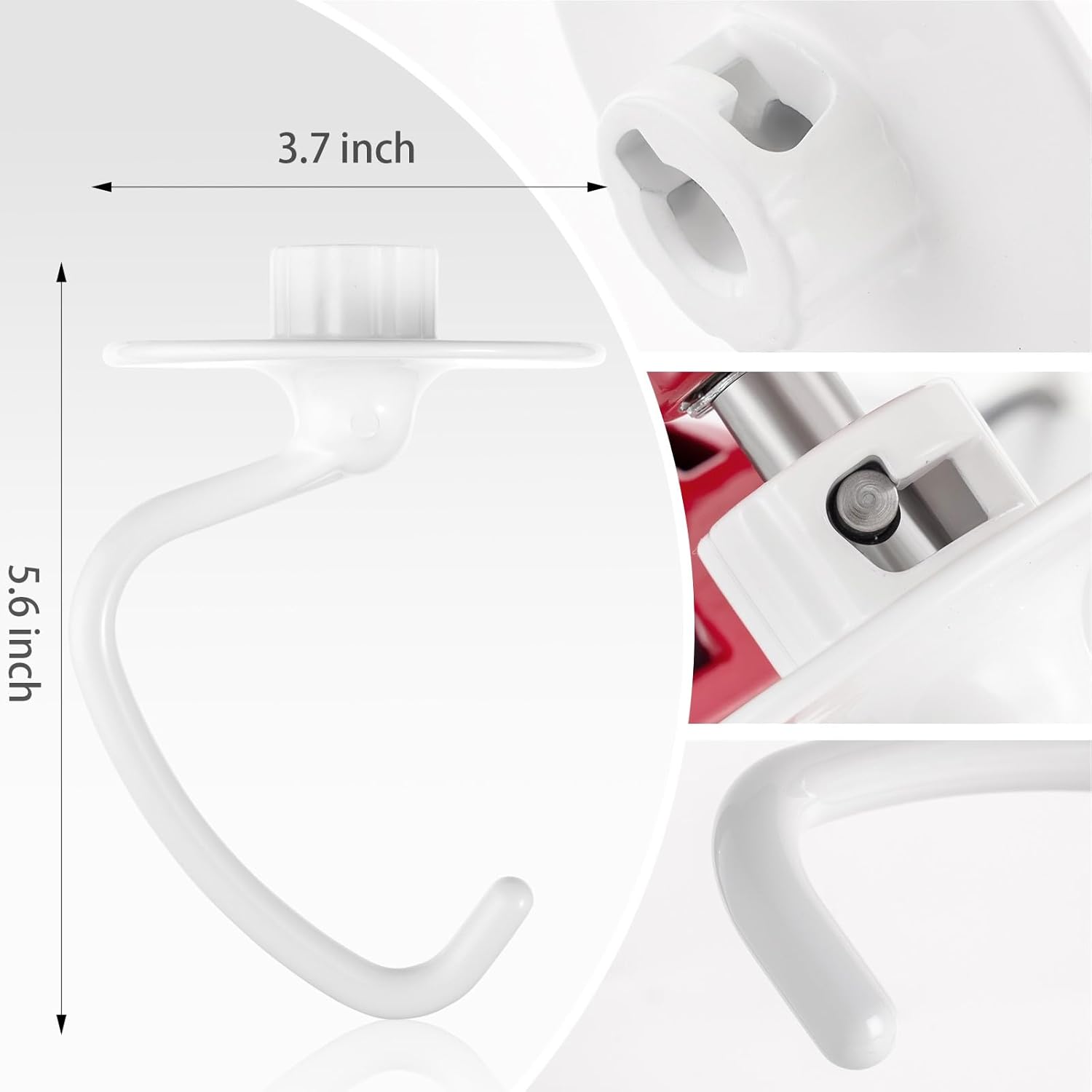 K45DH Coated Dough Hook for KitchenAid Mixer, Attachment for Kitchen Aid K45 K45SS KSM90 KSM150 Tilt-Head Stand Mixers, 4.5/5.0 Quart Bowel - Image 3