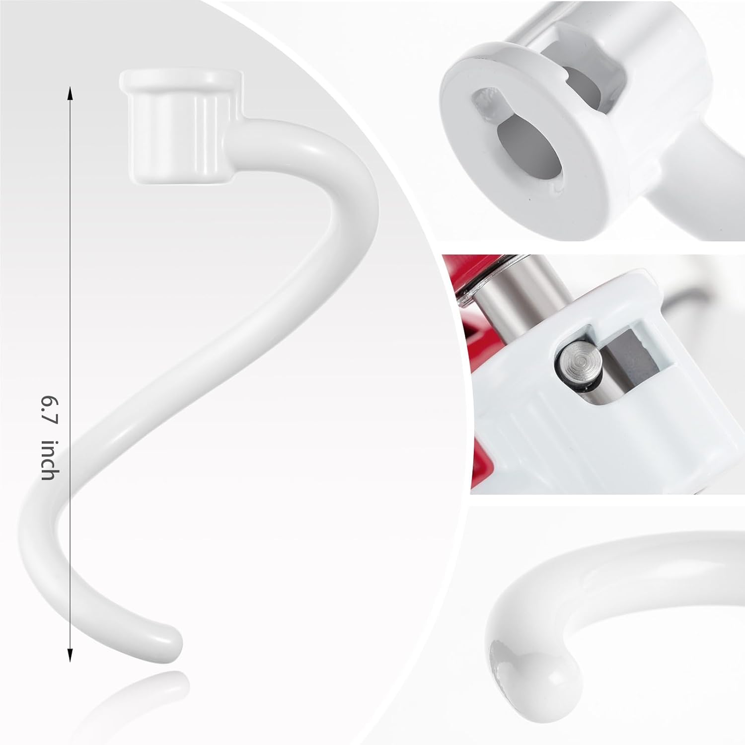 Spiral Coated Dough Hook Attachments for Kitchenaid Stand Mixer Bowl-Lift, Metal Dough Hooks Fits Models KV25G0X, KV25G8X, KV25H0X, KP26M1X, KP26M8X, KL26M8X - Image 3