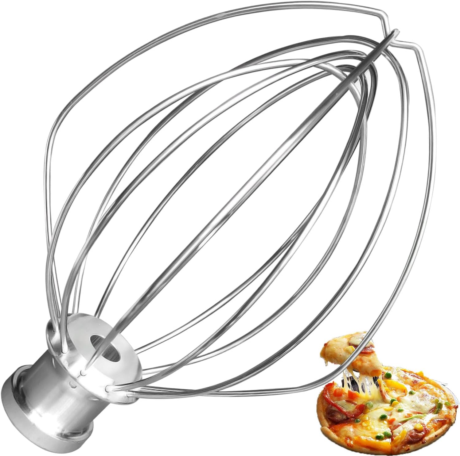 [Upgrade] K5AWW Replacement Whole Stainless Steel Wire Whip for 5 Quart Bowl-Lift 6-Wire Whip Kitchenaid mixer Attachment,Whole Body Food Grade Stainless Steel, Healthier, Rust free, More Durablee - Image 1