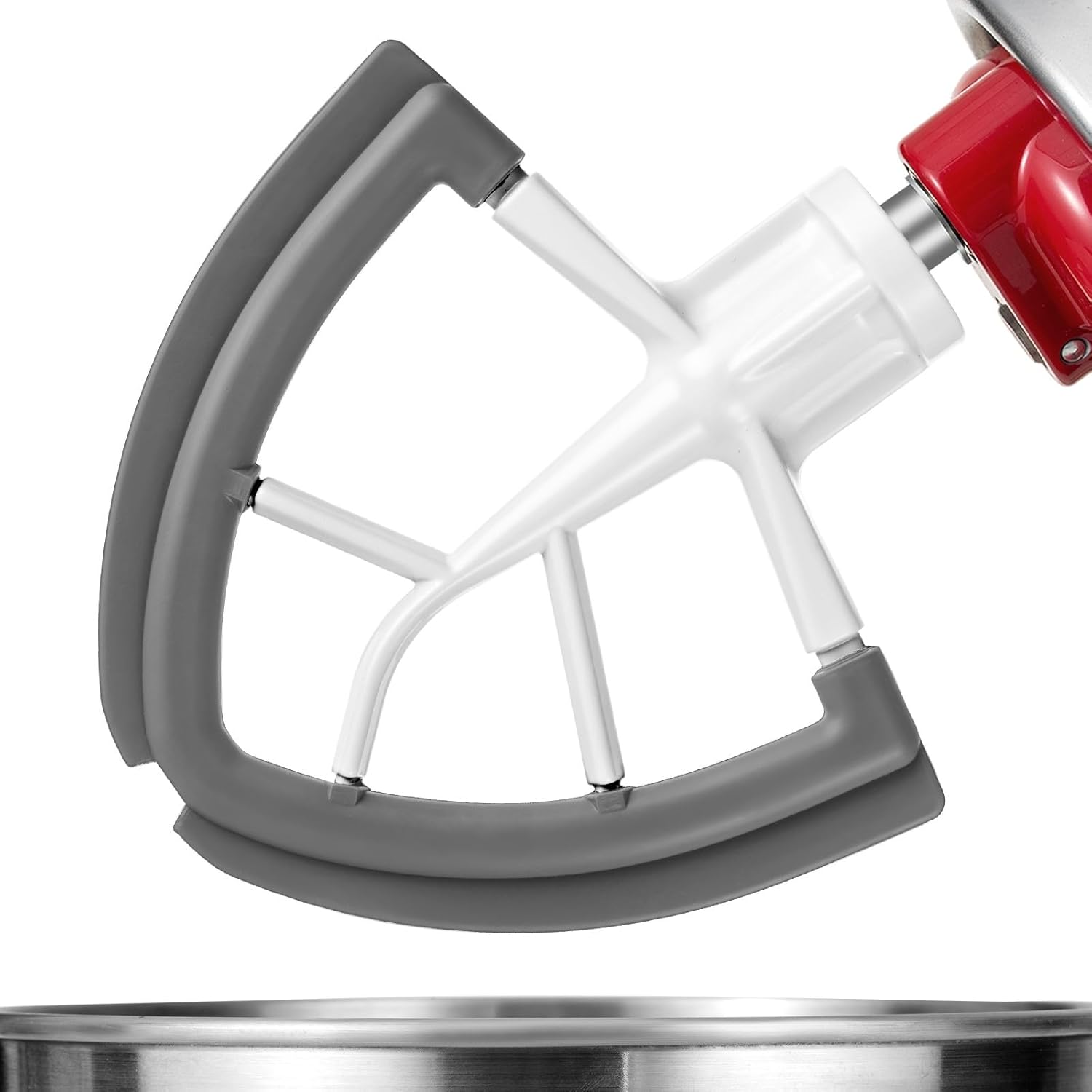 Flex Edge Beater For Kitchenaid Mixer Accessory,Kitchen Aid Attachments For Mixer,Fits Tilt-Head Stand Mixer Bowls For 4.5-5 Quart Bowls,Beater With Silice Edges,Grey - Image 1