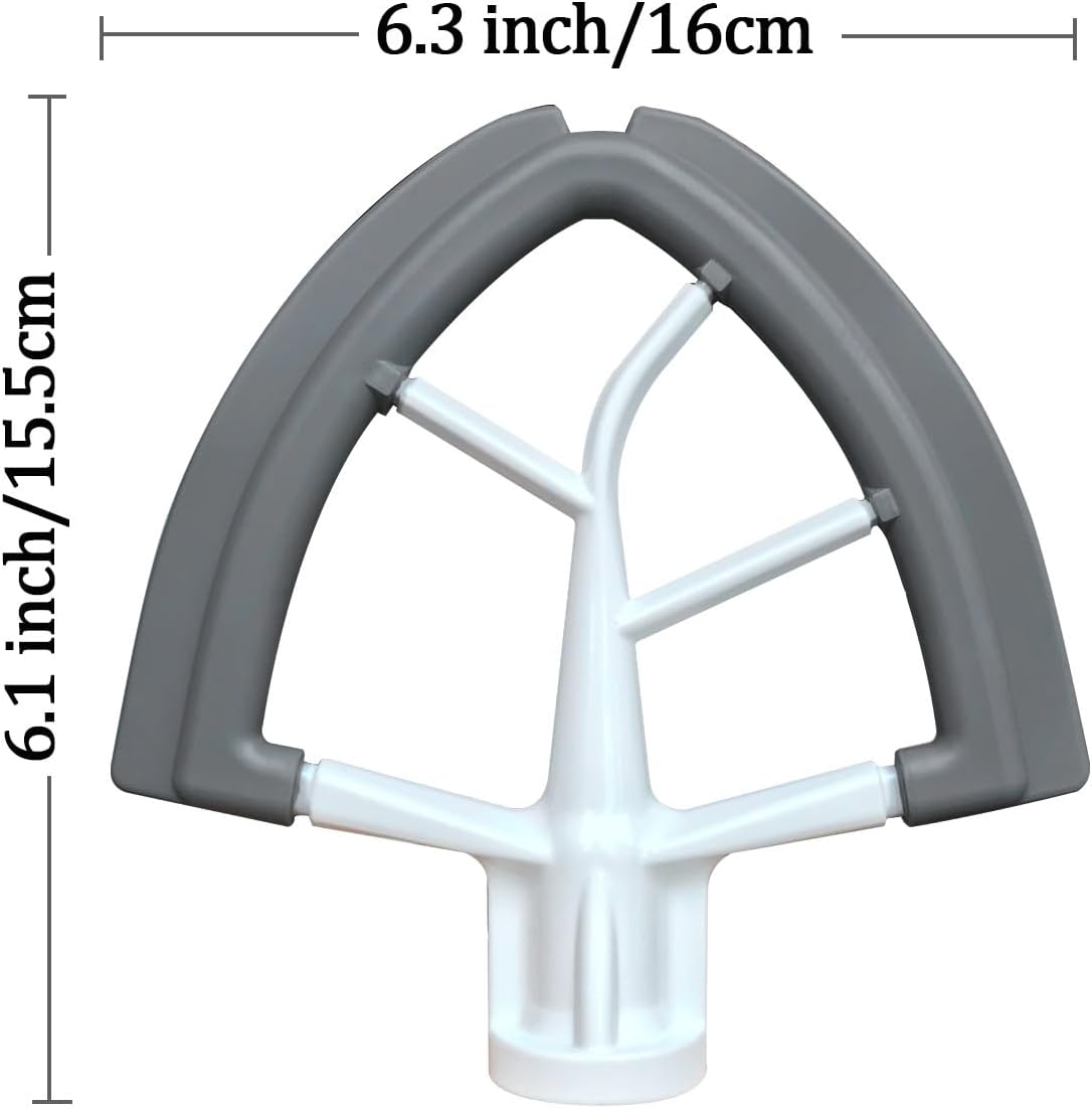 Flex Edge Beater For Kitchenaid Mixer Accessory,Kitchen Aid Attachments For Mixer,Fits Tilt-Head Stand Mixer Bowls For 4.5-5 Quart Bowls,Beater With Silice Edges,Grey - Image 3