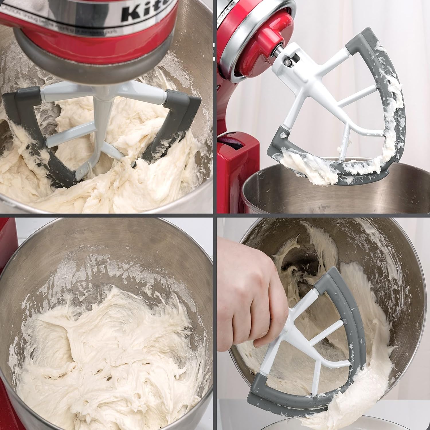 Flex Edge Beater For Kitchenaid Mixer Accessory,Kitchen Aid Attachments For Mixer,Fits Tilt-Head Stand Mixer Bowls For 4.5-5 Quart Bowls,Beater With Silice Edges,Grey - Image 6