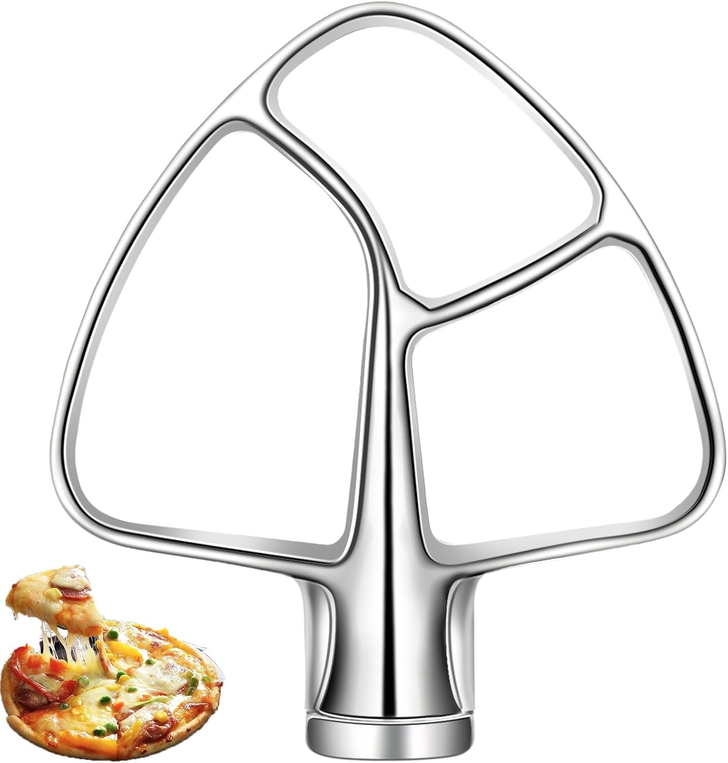 K45B Stainless Steel Flat Beater for Kitchenaid 4.5-5 Quart Tilt Head Stand Mixer, Polished Paddle Attachment for KitchenAid Mixer by ，Dishwasher Safe - Image 1