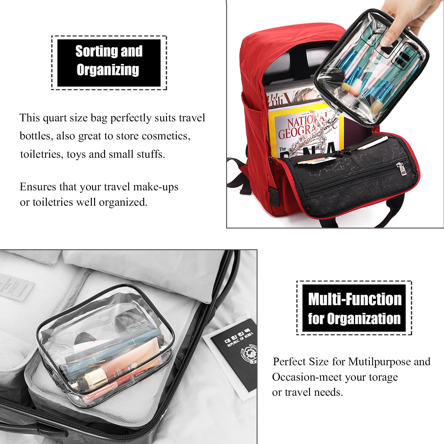 TSA Approved Toiletry Bag for Women Men and Mini Jewelry Travel Case, PU Leather Organizer Box - Image 8