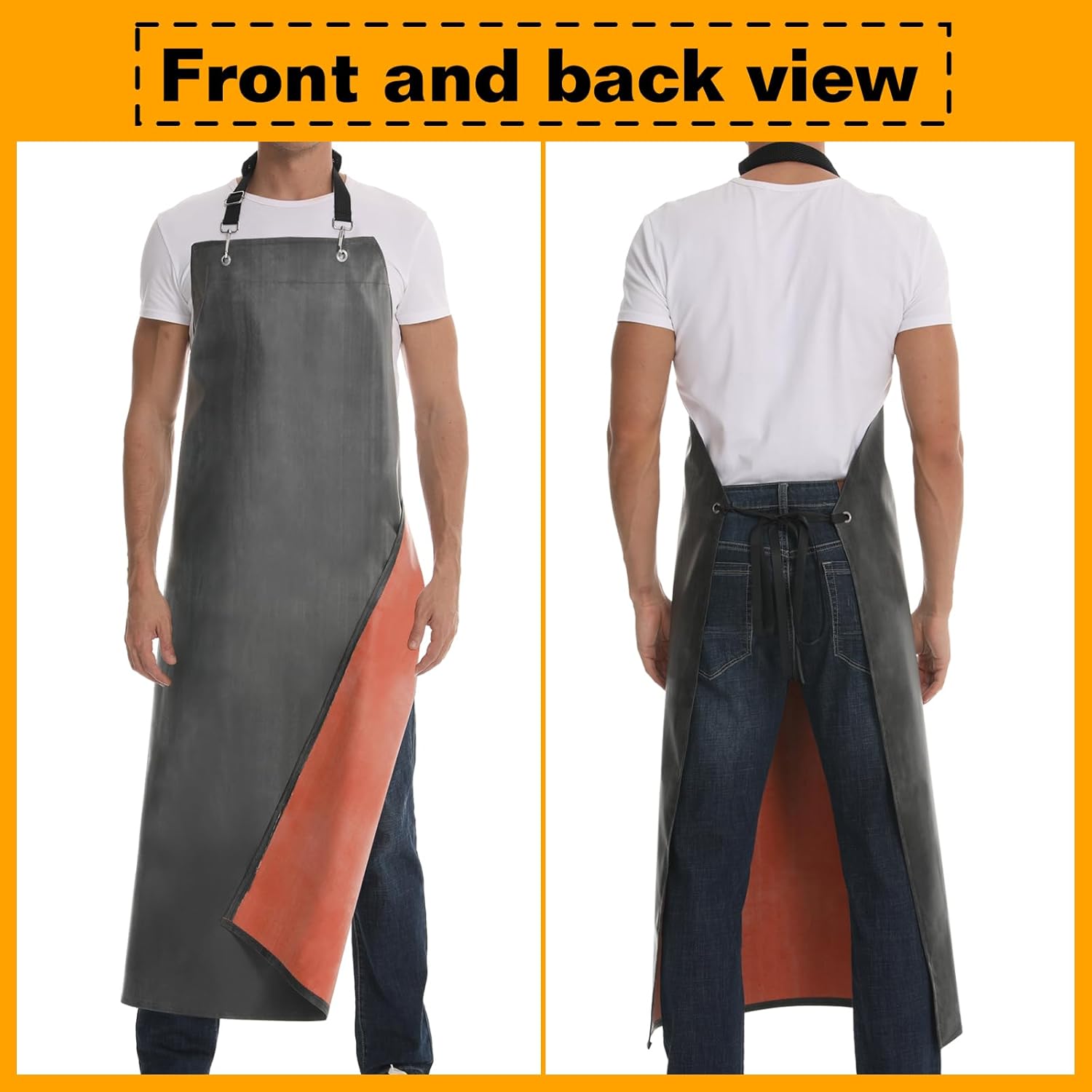 Thick Rubber Waterproof Apr, Adjustable Heavy Duty Dishwashing Apr, Work Apr For Cooking, Cleaning Fish, Gardening, Lab Work, Butcher And Dog Grooming - Image 3