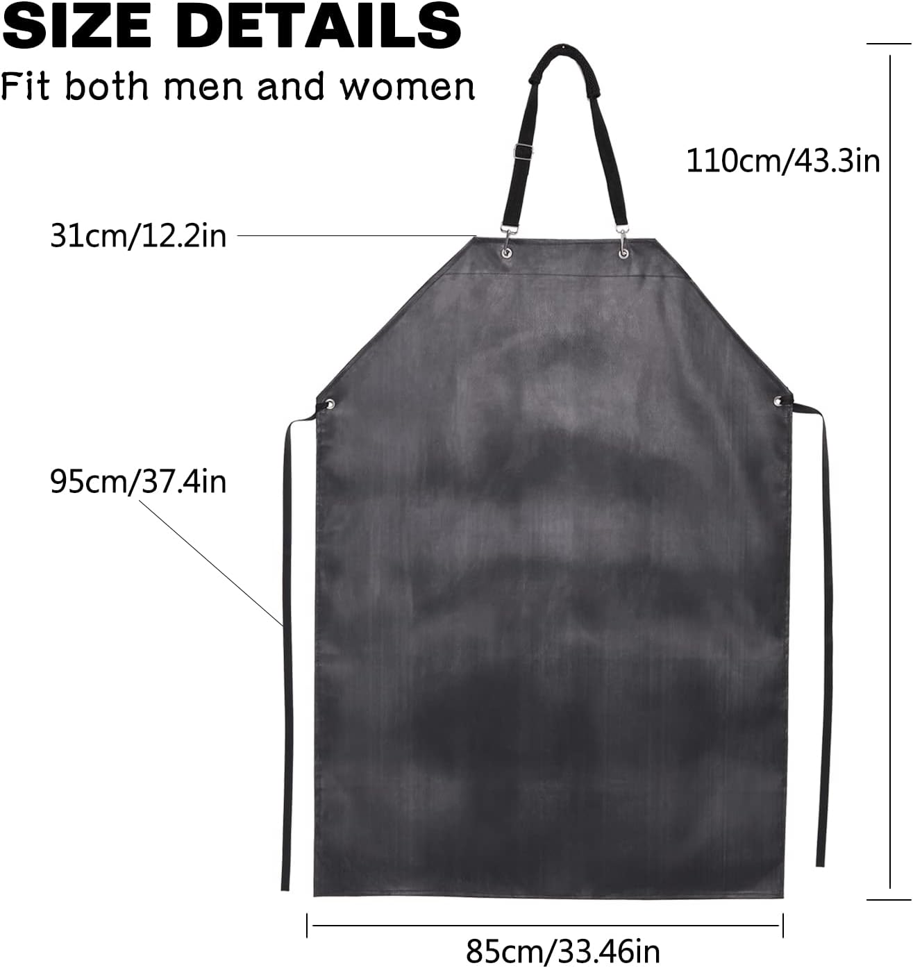 Thick Waterproof Rubber Black Vinyl Apr for Men 39