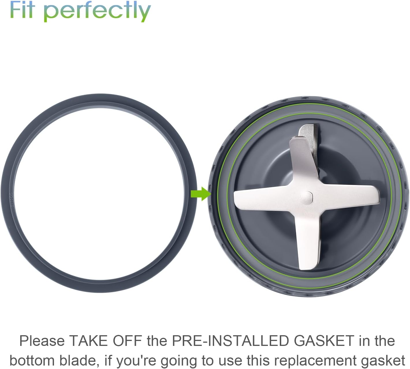 New Blender Cup and Blade Replacement Parts 32oz Cup and Extractor Blade and 2 Rubber Gaskets 4-Piece Compatible with NutriBullet High-Speed Blender/Mixer System 600W/900W Series - Image 6