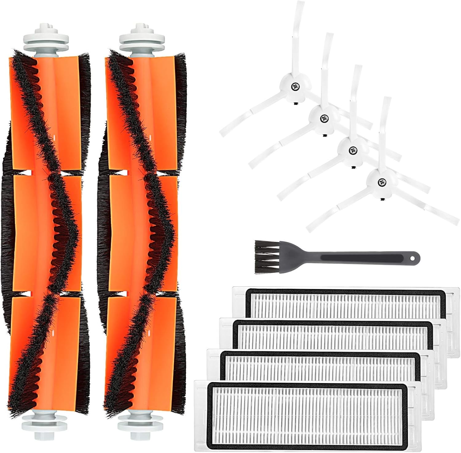 Replacement Accessories Kit Compatible with Roborock E25 E4 S5 S6 E20 E35 C10 S50 S51 S4 Xiaomi Mi Mijia, 10 Pack, (2 Main Brush + 4 Side Brush + 4 Filter) - Image 1