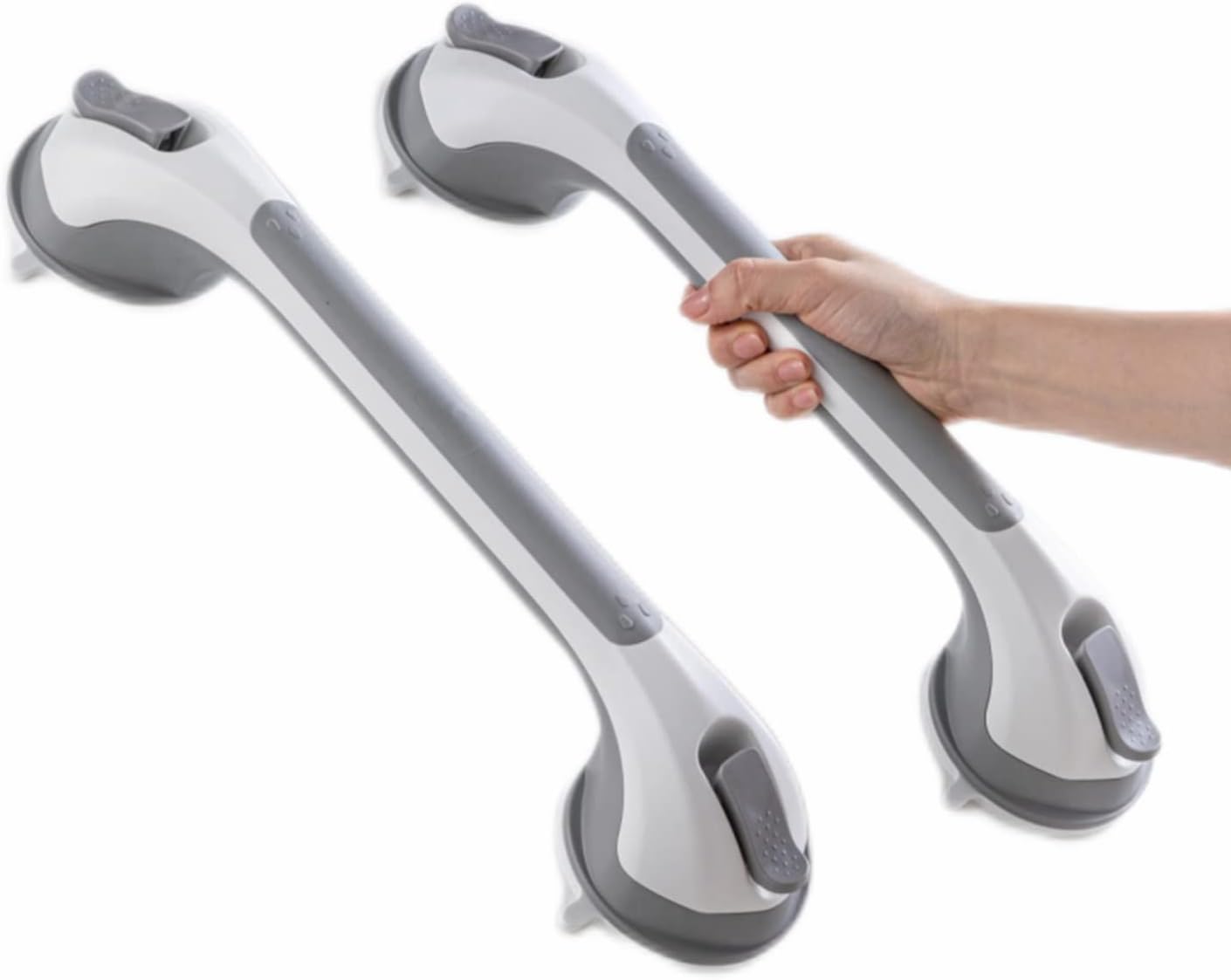 Grab Bars for Bathtubs and Showers 2 Pack Sucti Grab Bar, Heavy Duty Shower Handle Removable Bath Handrails for Seniors and Elderly, Bathroom Safety Grip No Drilling Waterproof,Grey - Image 1