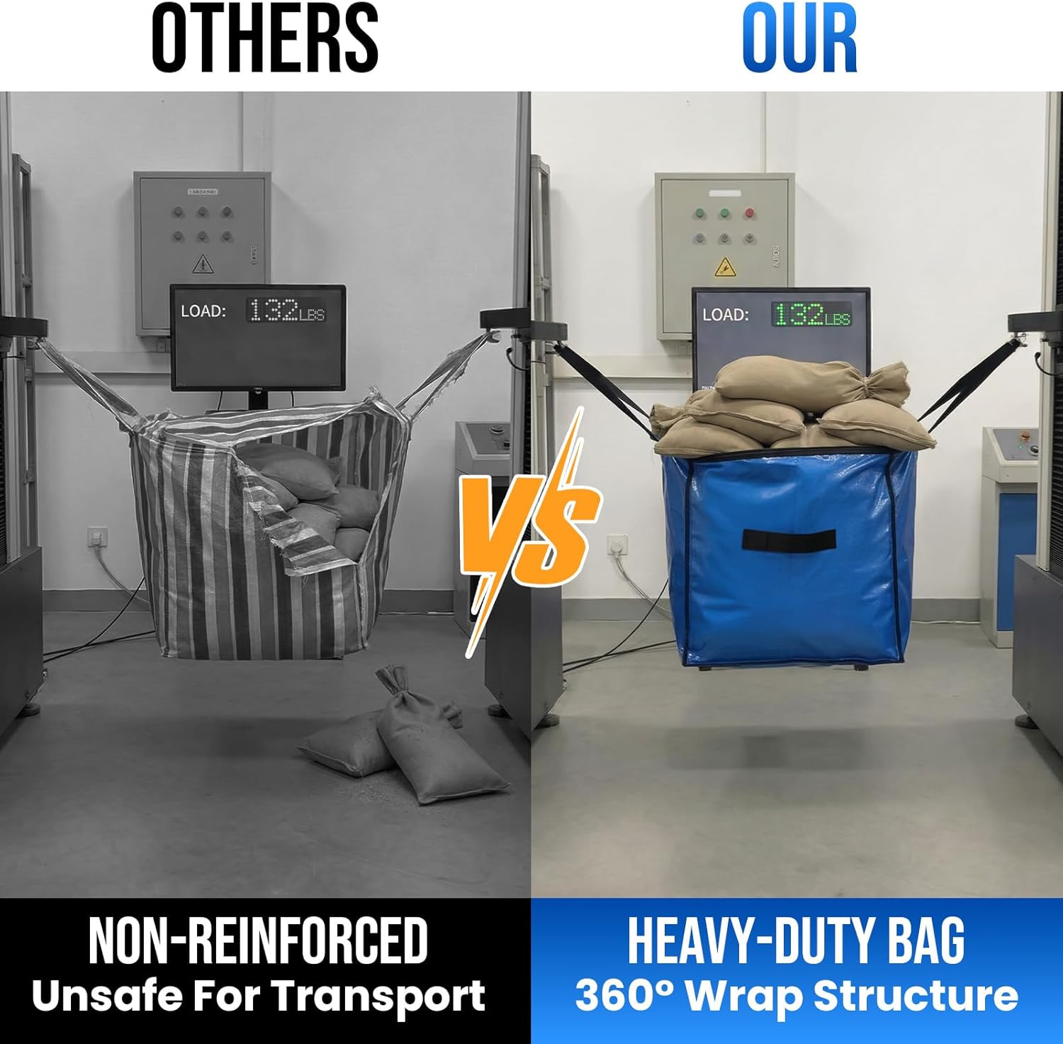 Extra Large Moving Bags, 4 Pack Blue Heavy Duty Totes For Storage with Visible Window, Wrap Around Handles, Storage Bags for Space Saving, Alternative to Moving Boxes - Image 2