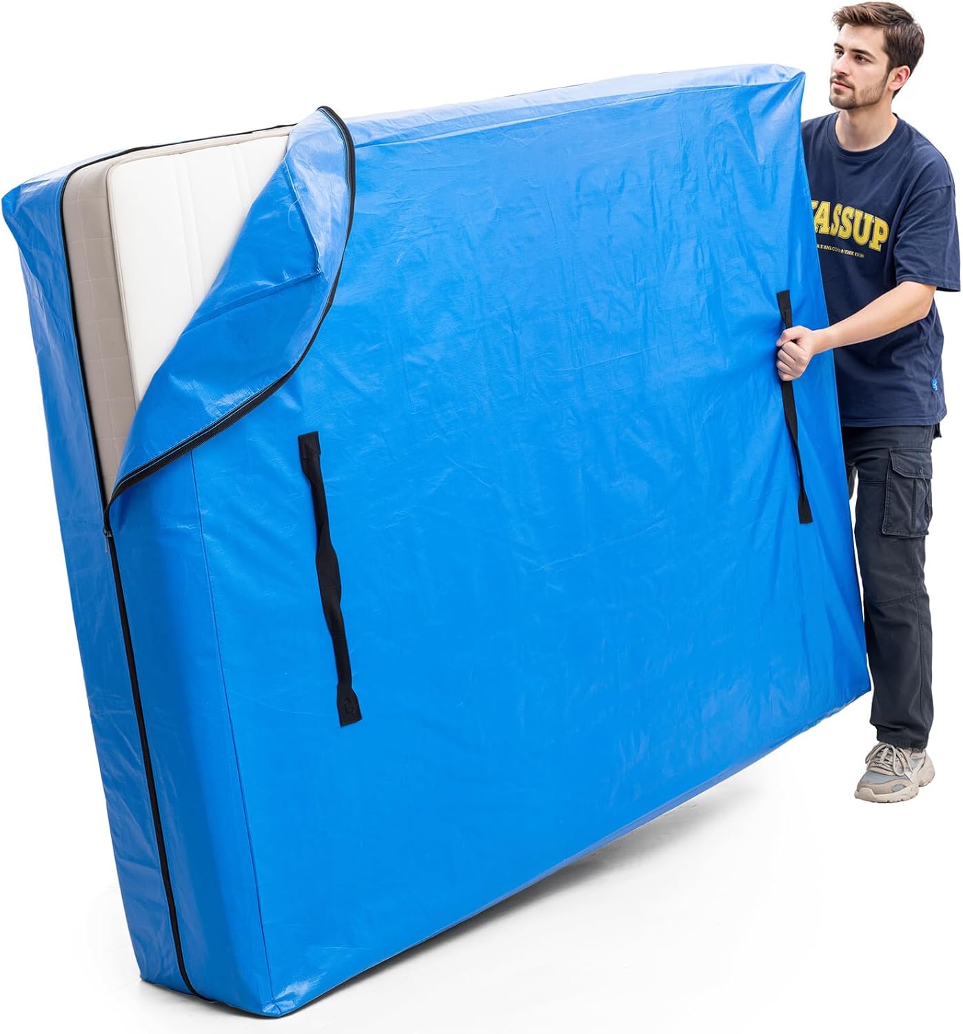 Queen Mattress Bags for Moving and Storage, Heavy Duty Moving Supplies Mattress Cover with Reinforced Handles, Storage Cover Essentials Packing Protector - Image 1
