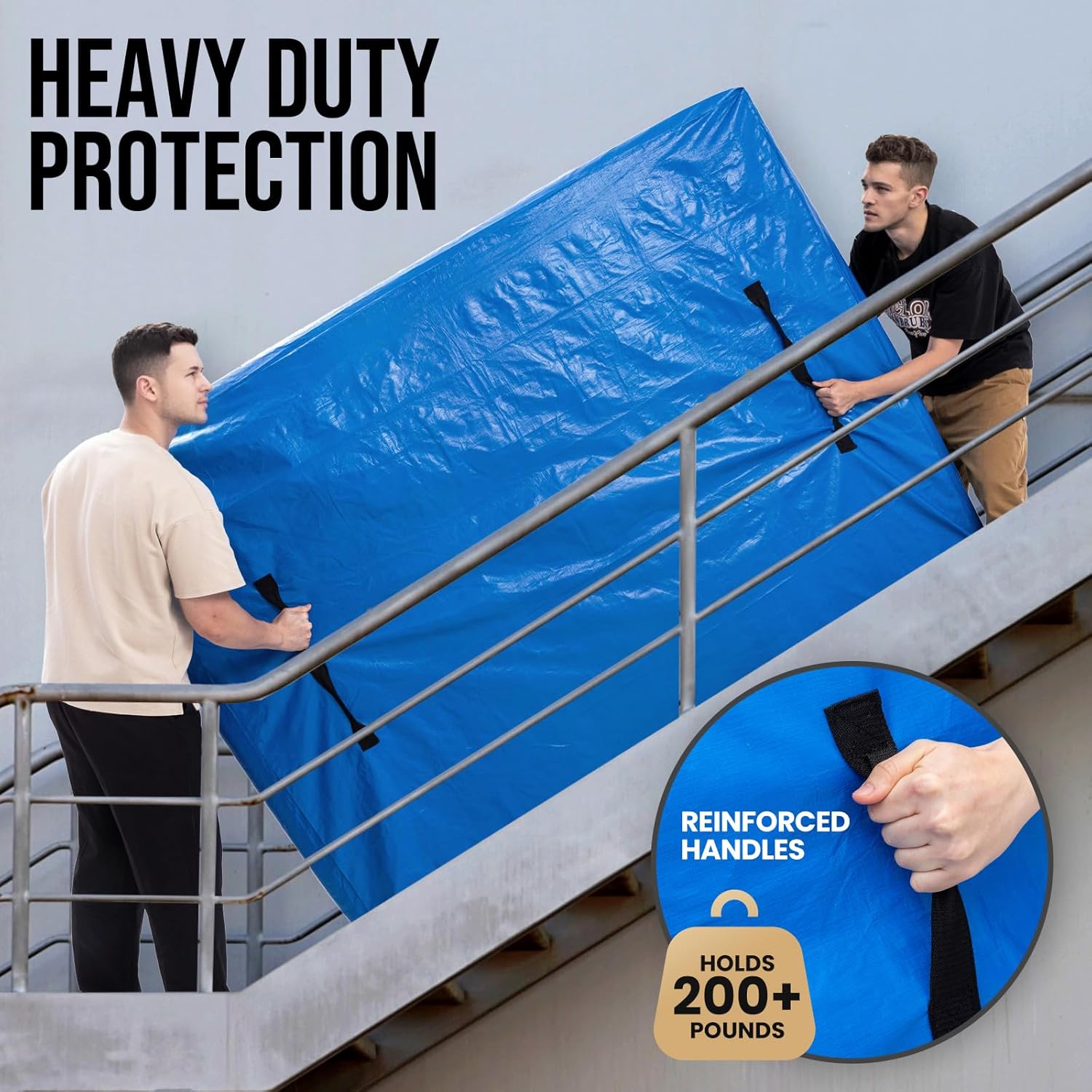 Queen Mattress Bags for Moving and Storage, Heavy Duty Moving Supplies Mattress Cover with Reinforced Handles, Storage Cover Essentials Packing Protector - Image 2