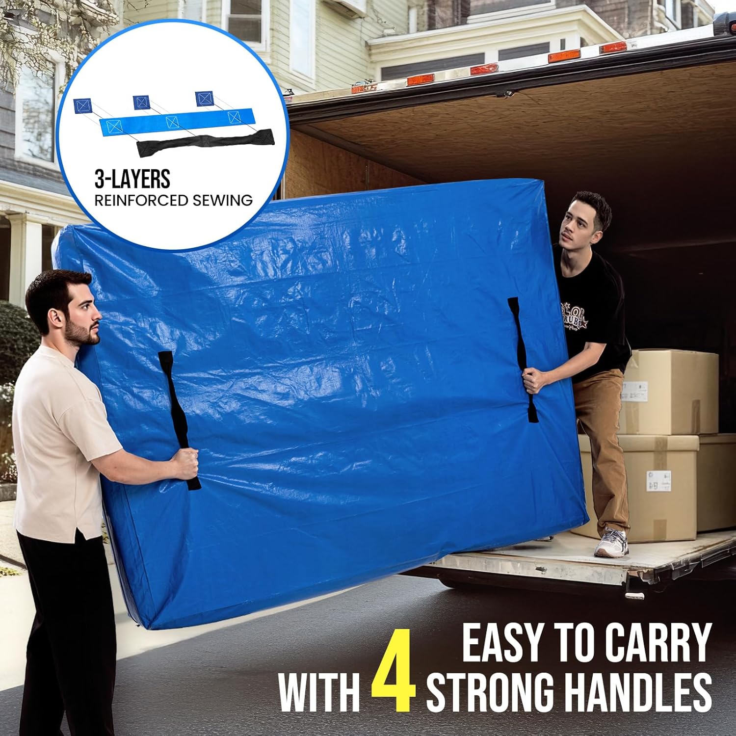 Queen Mattress Bags for Moving and Storage, Heavy Duty Moving Supplies Mattress Cover with Reinforced Handles, Storage Cover Essentials Packing Protector - Image 5