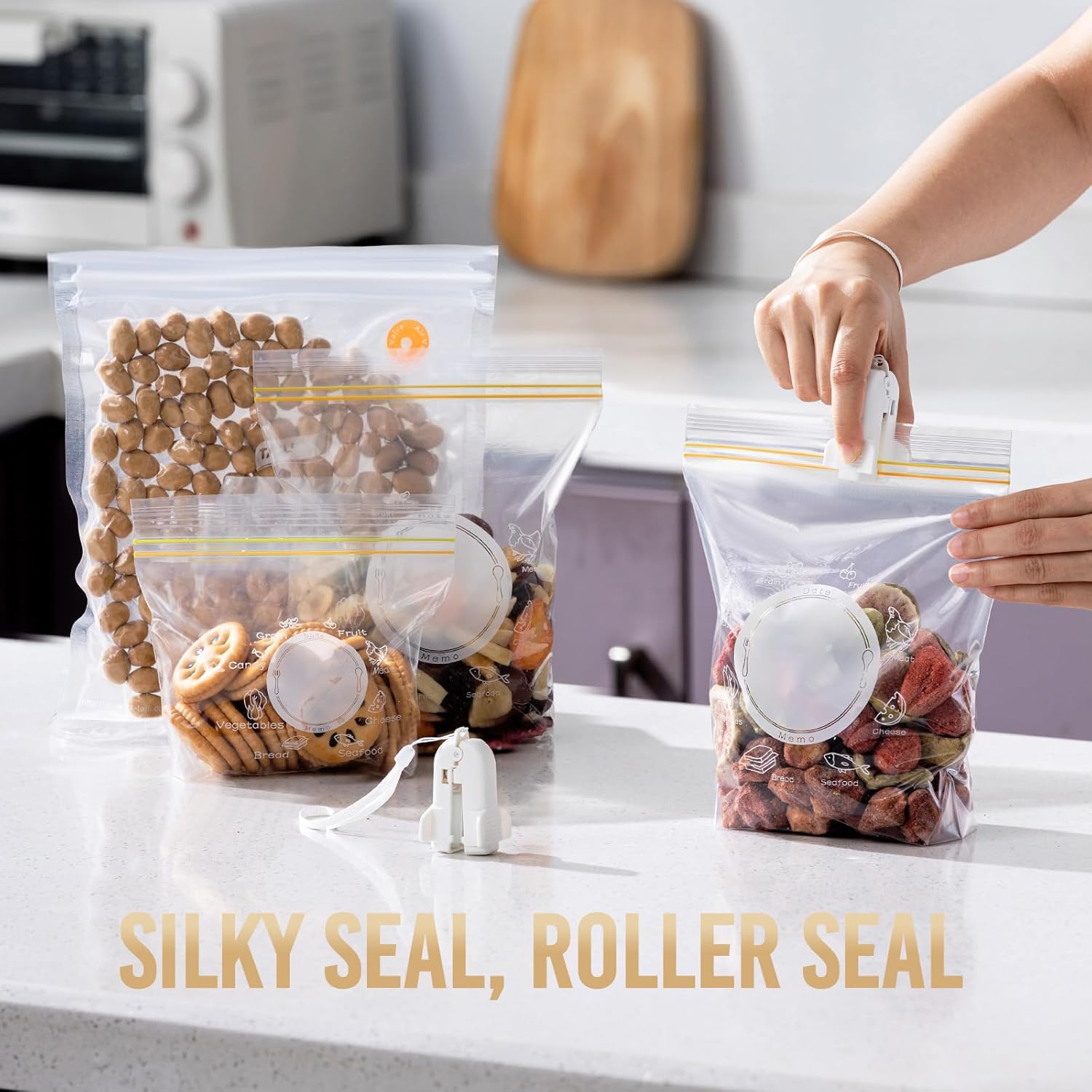 Plastic Heavy Rolling Slide Clip Seal Grip Air Tight Accessories for Vacuum Storage Space Saver Bags - Image 2