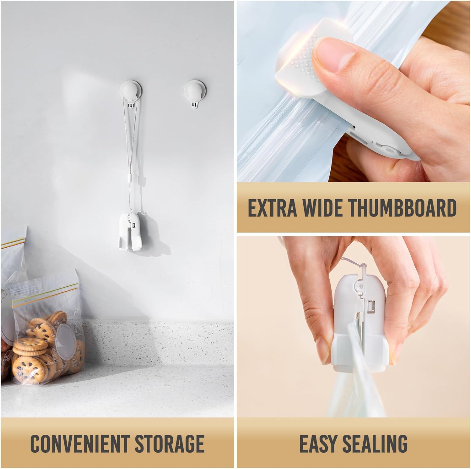 Plastic Heavy Rolling Slide Clip Seal Grip Air Tight Accessories for Vacuum Storage Space Saver Bags - Image 5