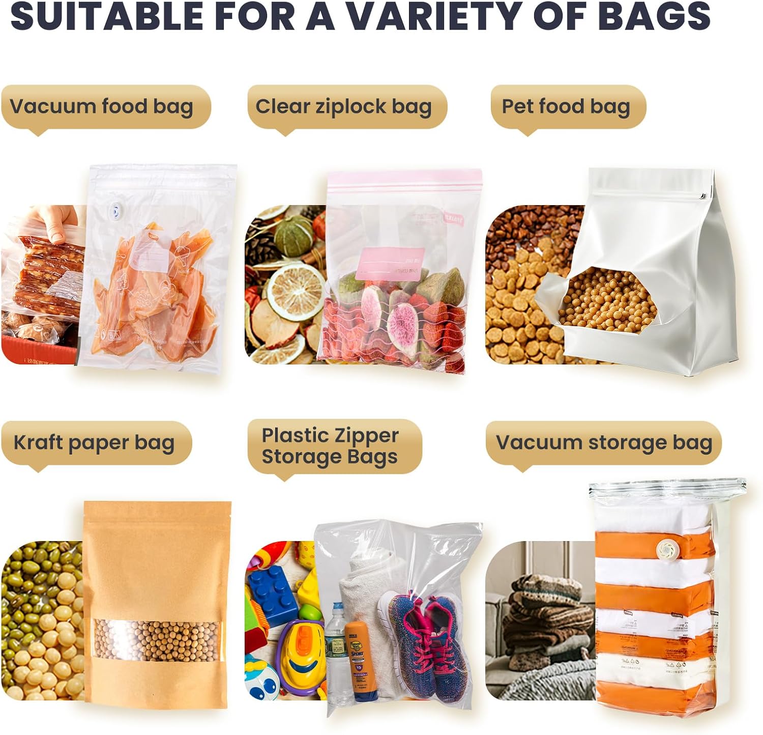 Plastic Heavy Rolling Slide Clip Seal Grip Air Tight Accessories for Vacuum Storage Space Saver Bags - Image 6