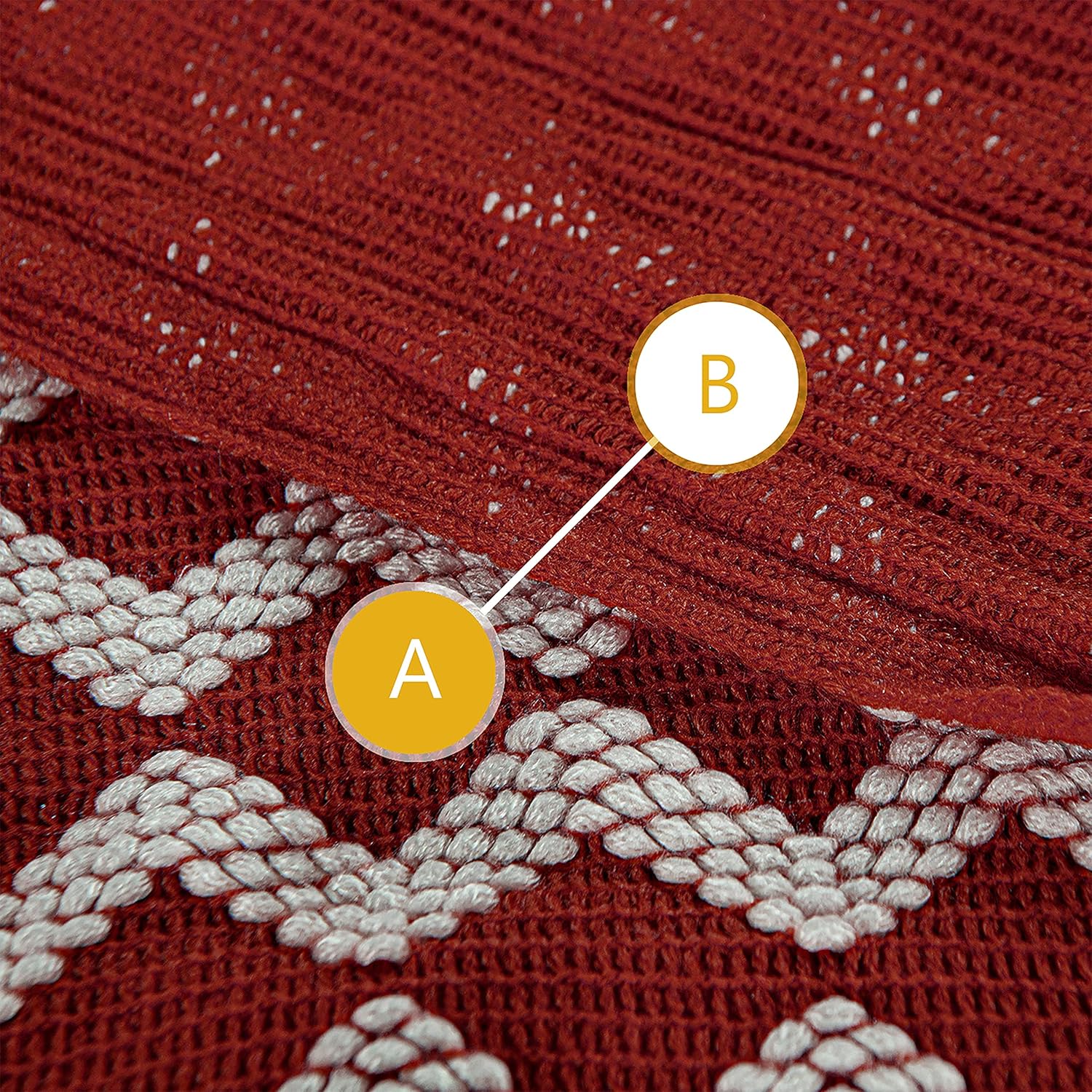 Acrylic Knitted Throw Blanket, Lightweight and Soft Cozy Decorative Woven Blanket with Tassels for Travel, Couch, Bed, Sofa, 51x67 Inches, Red and White Striped - Image 3