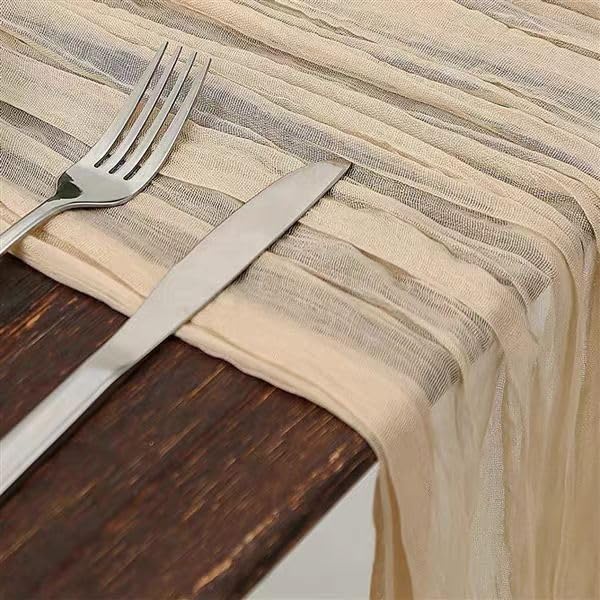 Cheesecloth Table Runner - 10FT Natural Linen Beige Gauze Fabric Table Decor for Wedding, Party, Dinner, Farmhouse or Boho Rustic Events - Image 7