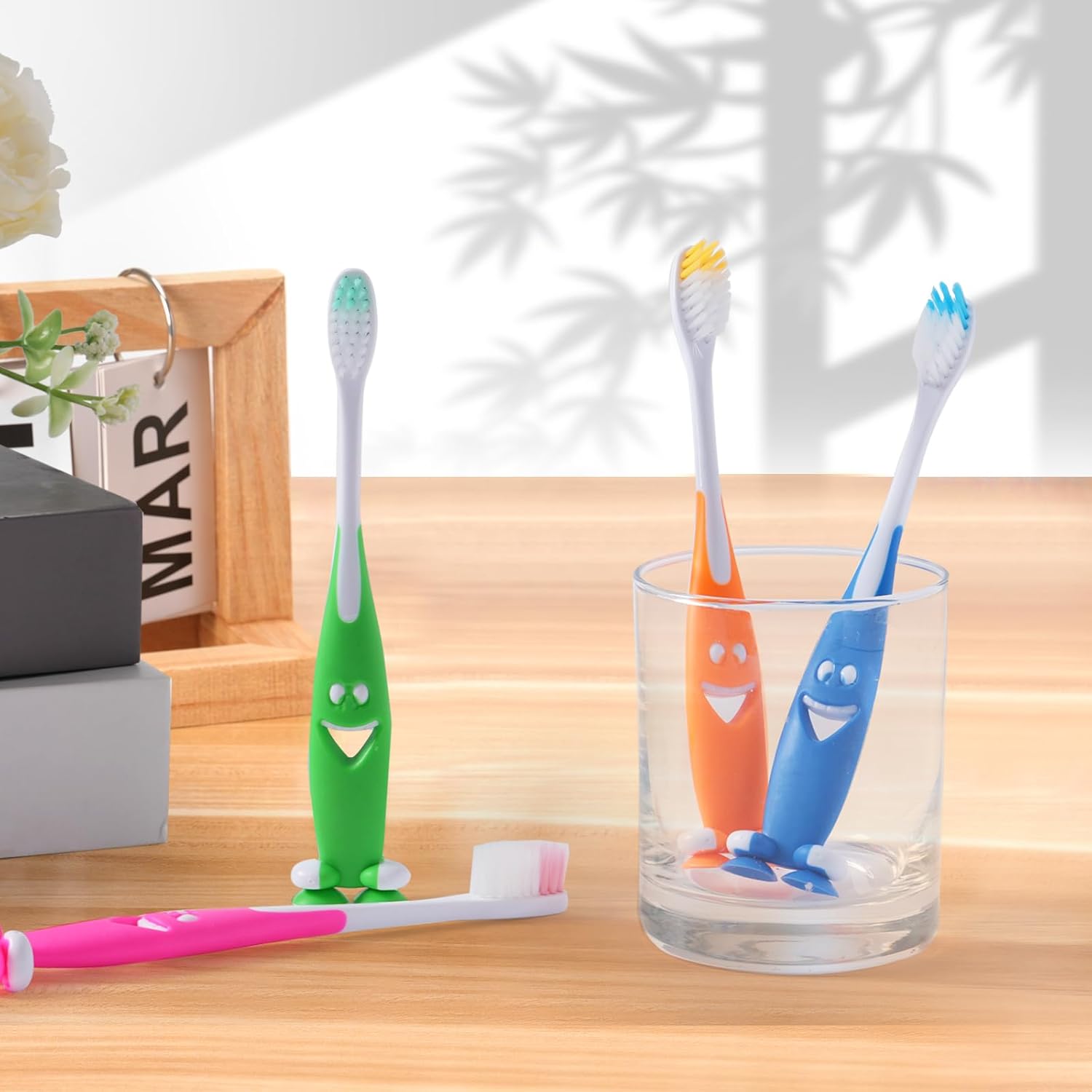 Petluno 100 Pack Kids Toothbrush Bulk Soft Bristles Toddler Cute with Suction Cup, Includes Travel Covers, Individually Wrapped Toothbrushes for Kid Home School Daycare Camp (Shark) Shark - Image 5