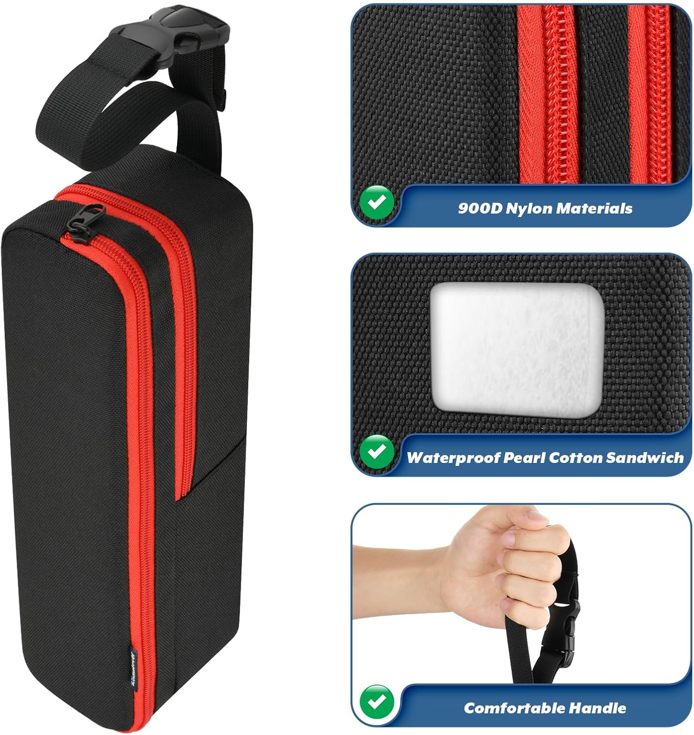 Homakover Carrying Case Compatible with Rubbermaid Reveal Power Scrubber Ultimate Kit, Waterproof Storage Bag for Scrub Brush Cleaner, Adjustable Storage Holder with Pocket for Accessories - Image 4