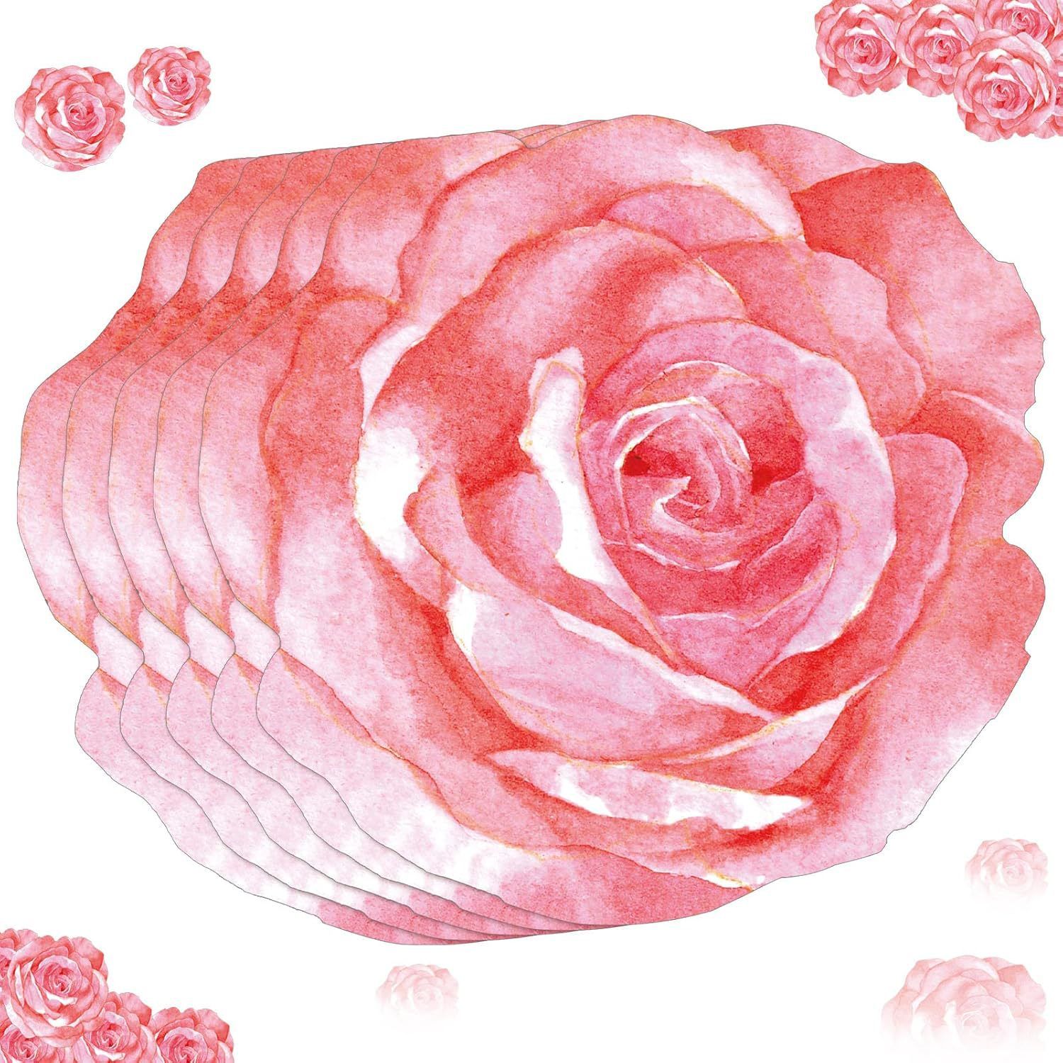 Set of 100 Peony Placemat Pink Floral Place Mats Spring Paper Placemats Disposable for Dining Table Parties Wedding Kitchen Decor Bridal Shower, 13 x 13 Inch - Image 3