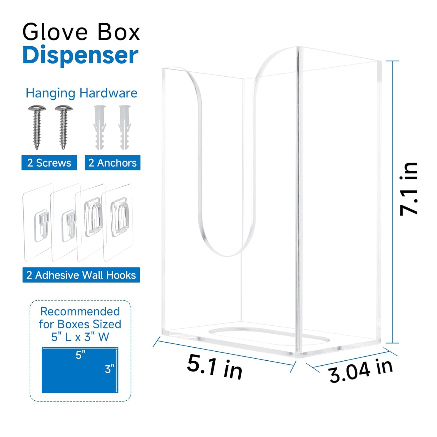 Acrylic Glove Dispenser, Wall-Mounted Glove Box Holder for Disposable Gloves Box & Tissue Box, Multipurpose Glove Box Organizer Glove Rack, Space Saving Design for Workshop Office Kitchen Garage - Image 1