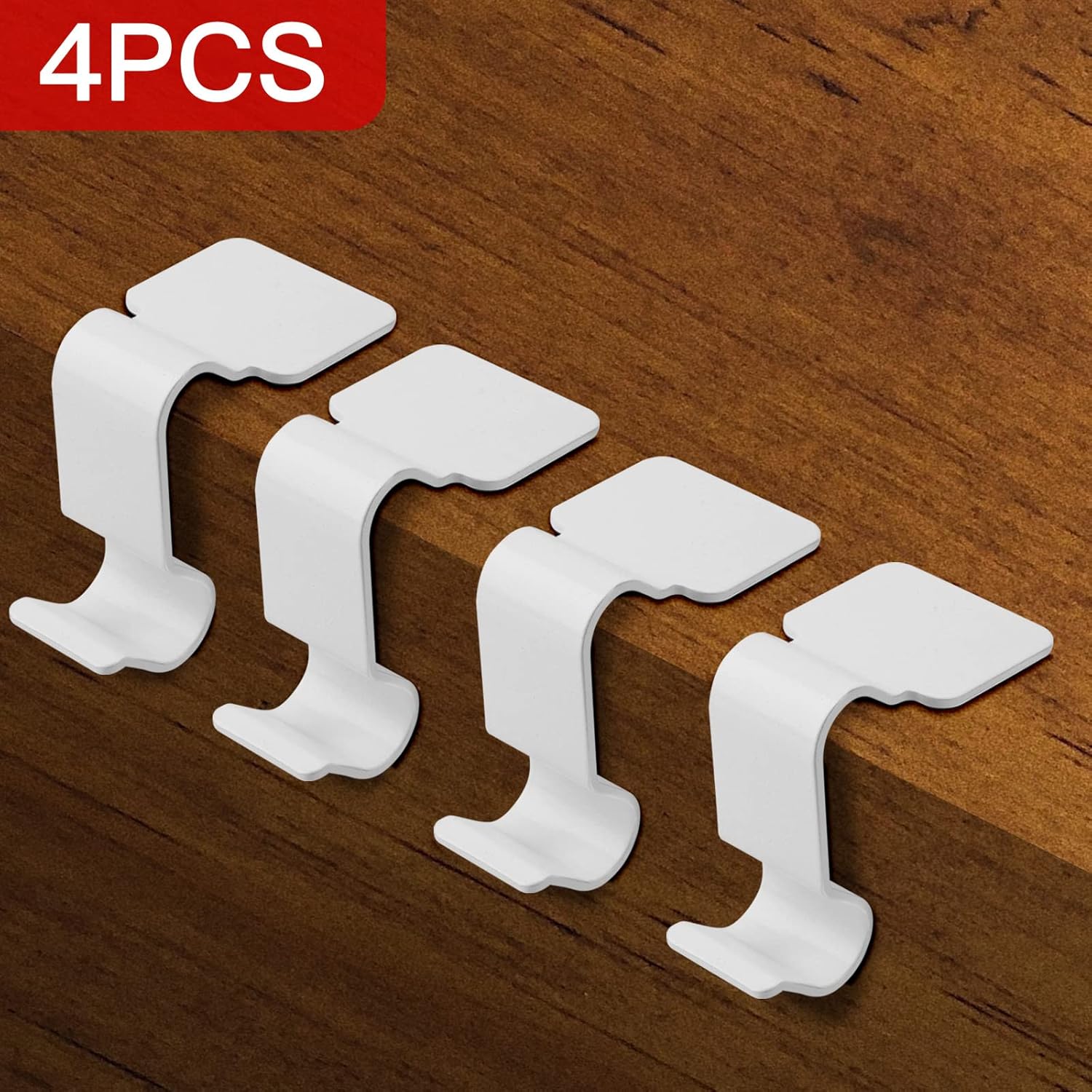 Christmas Stocking Holders for Mantel Set of 4, No-Slip Christmas Stocking Clips Stocking Hanger Hooks For Christmas Decorations, Lightweight Stocking Holders Clip For Fireplace Counter Window (White) - Image 3