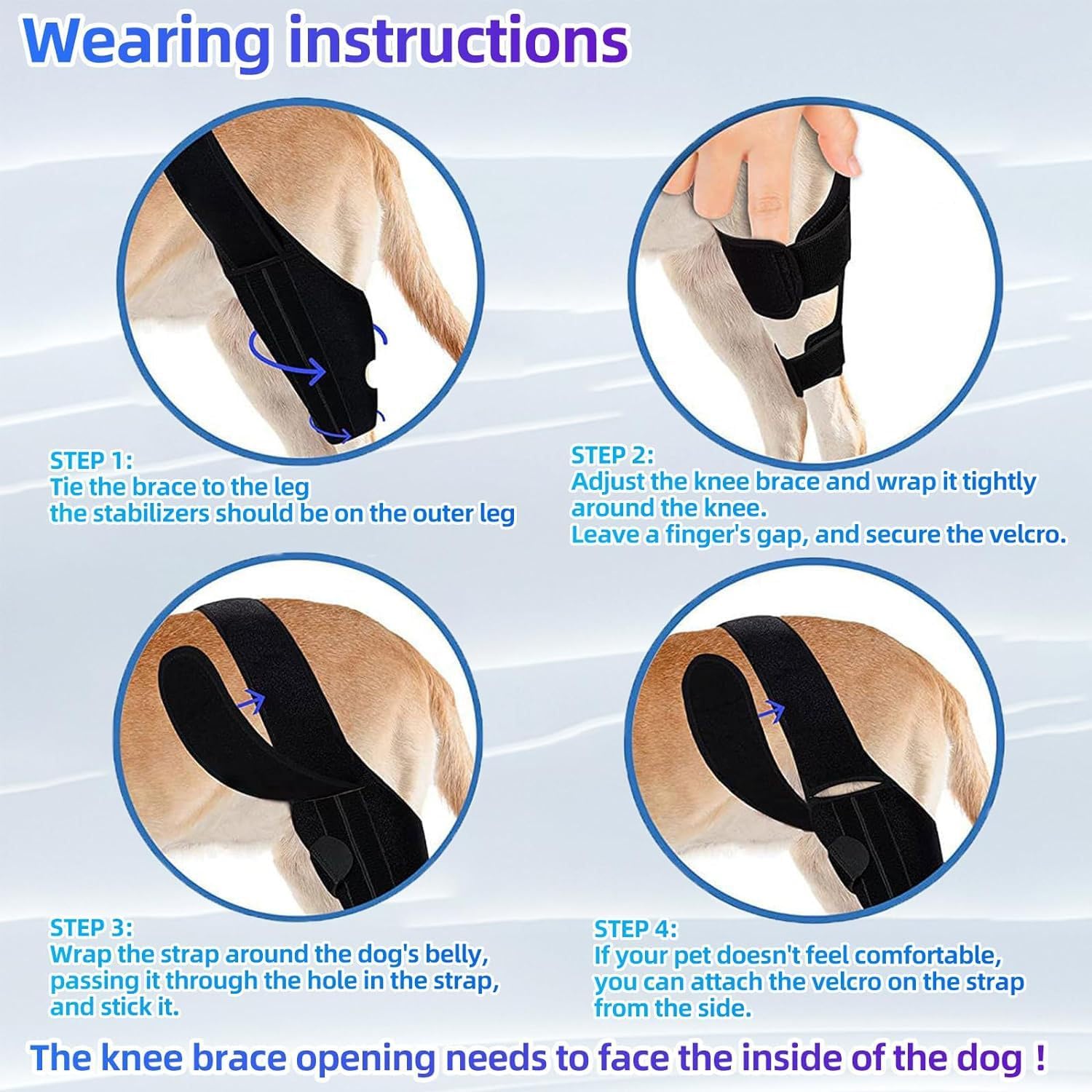 Dog Knee Brace for Torn ACL Hind Leg，Comfortable and Adjustable Support Brace with Two Stabilizer，Dog Leg Braces for Back Leg with Extra Support，Arthritis Relief and Surgery Recovery (S) - Image 3